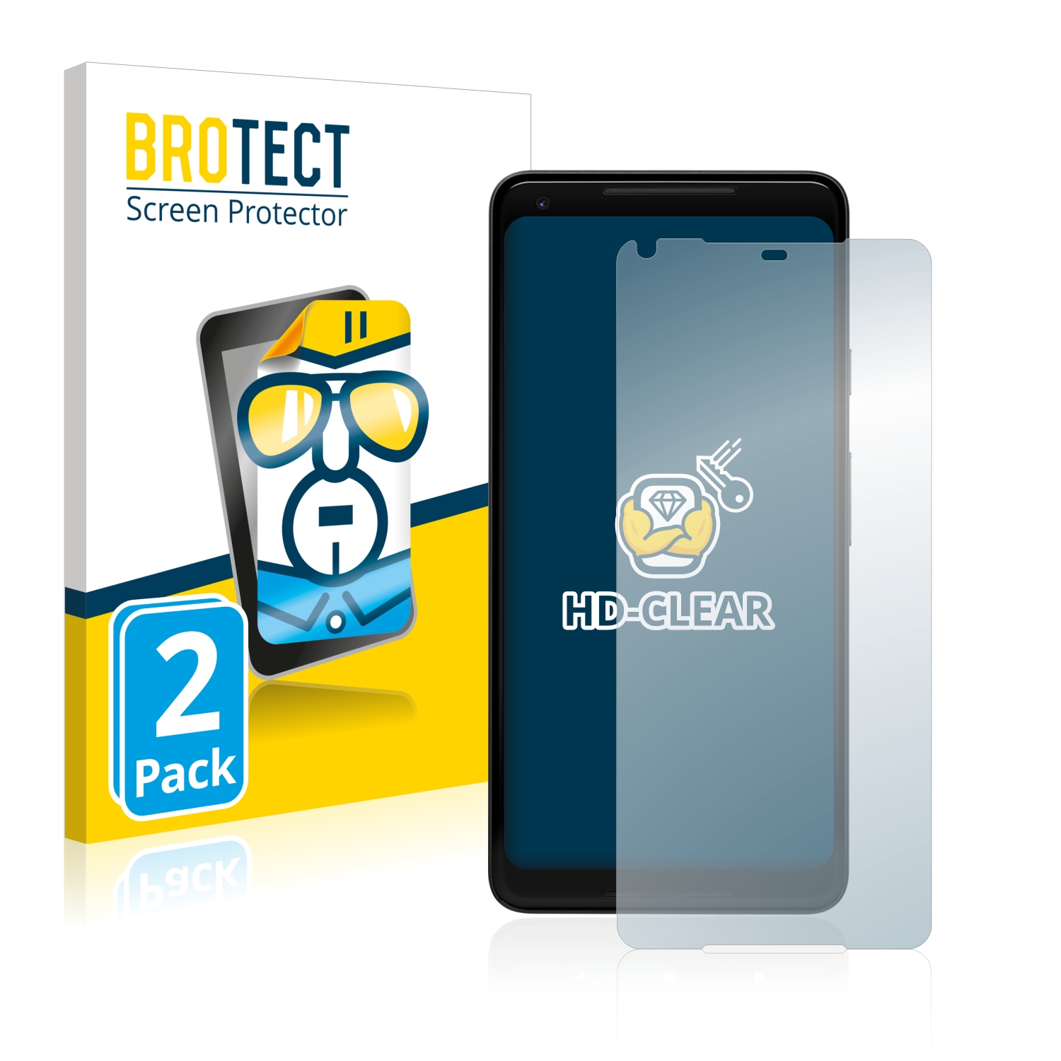 2x BROTECT Displayschutz-Folie pro Google Pixel 2 XL