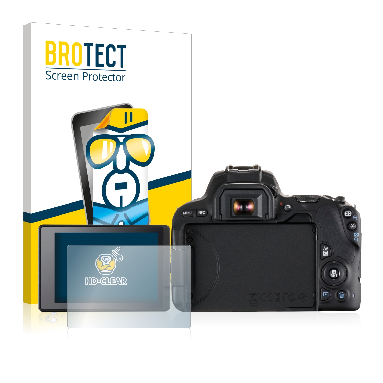 2x BROTECT Displayschutz-Folie pro Canon EOS 200D