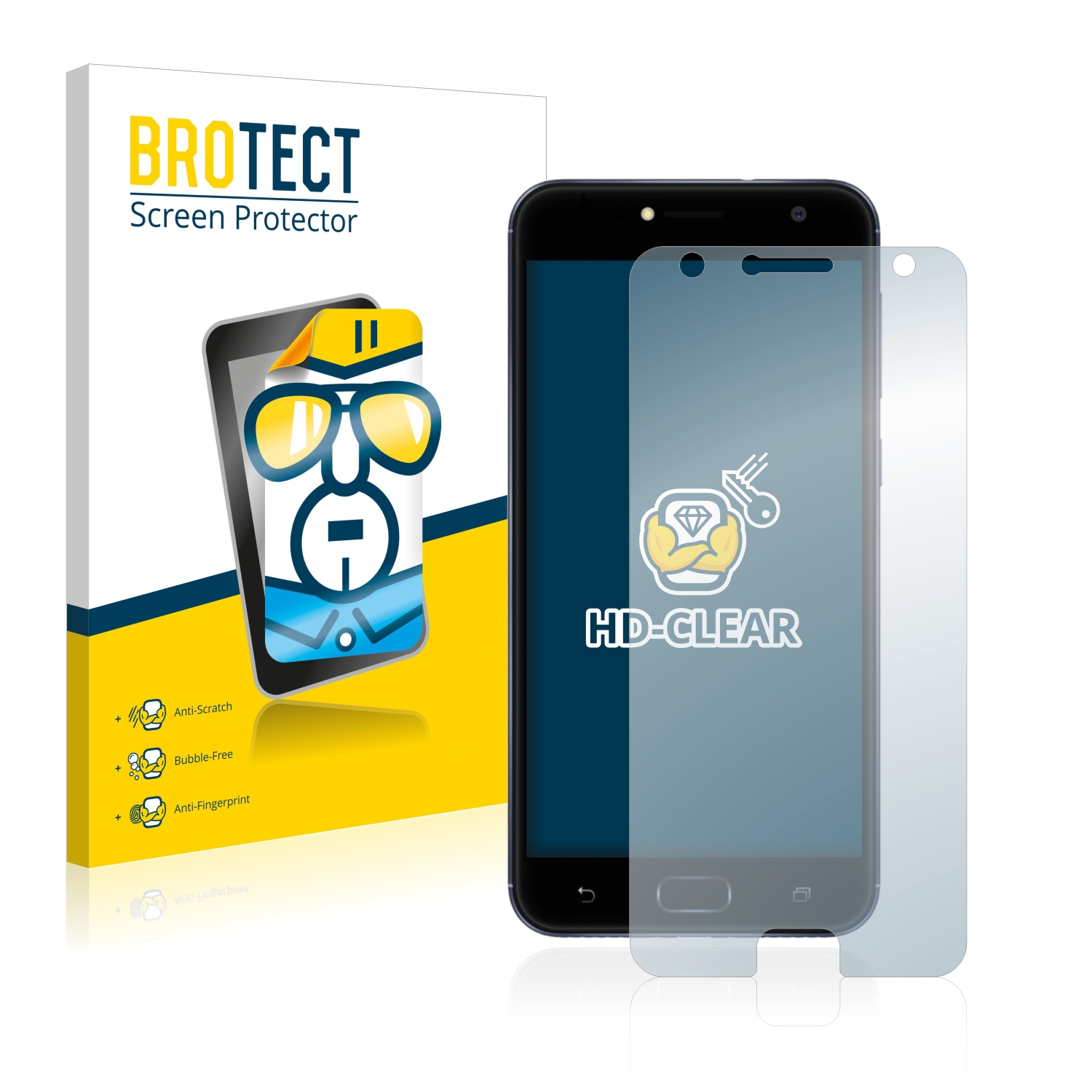 2x BROTECT Displayschutz-Folie pro ASUS ZenFone 4 Selfie ZD553KL