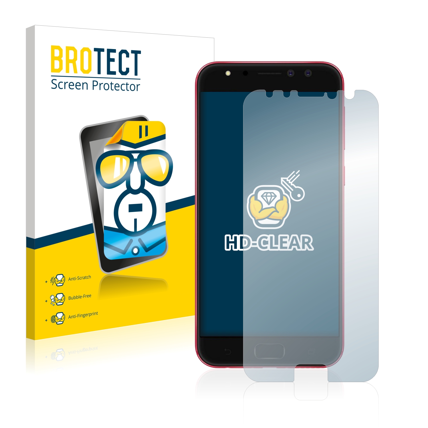 2x BROTECT Displayschutz-Folie pro ASUS ZenFone 4 Selfie Pro ZD552KL