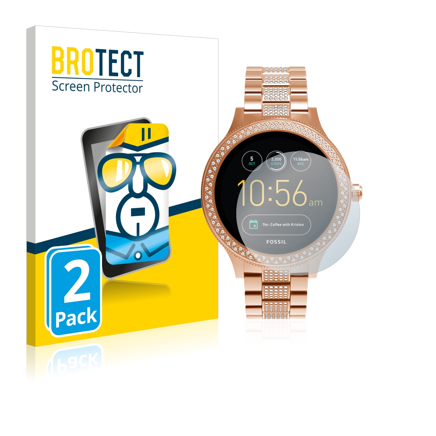 2x BROTECT Displayschutz-Folie pro Fossil Q Venture