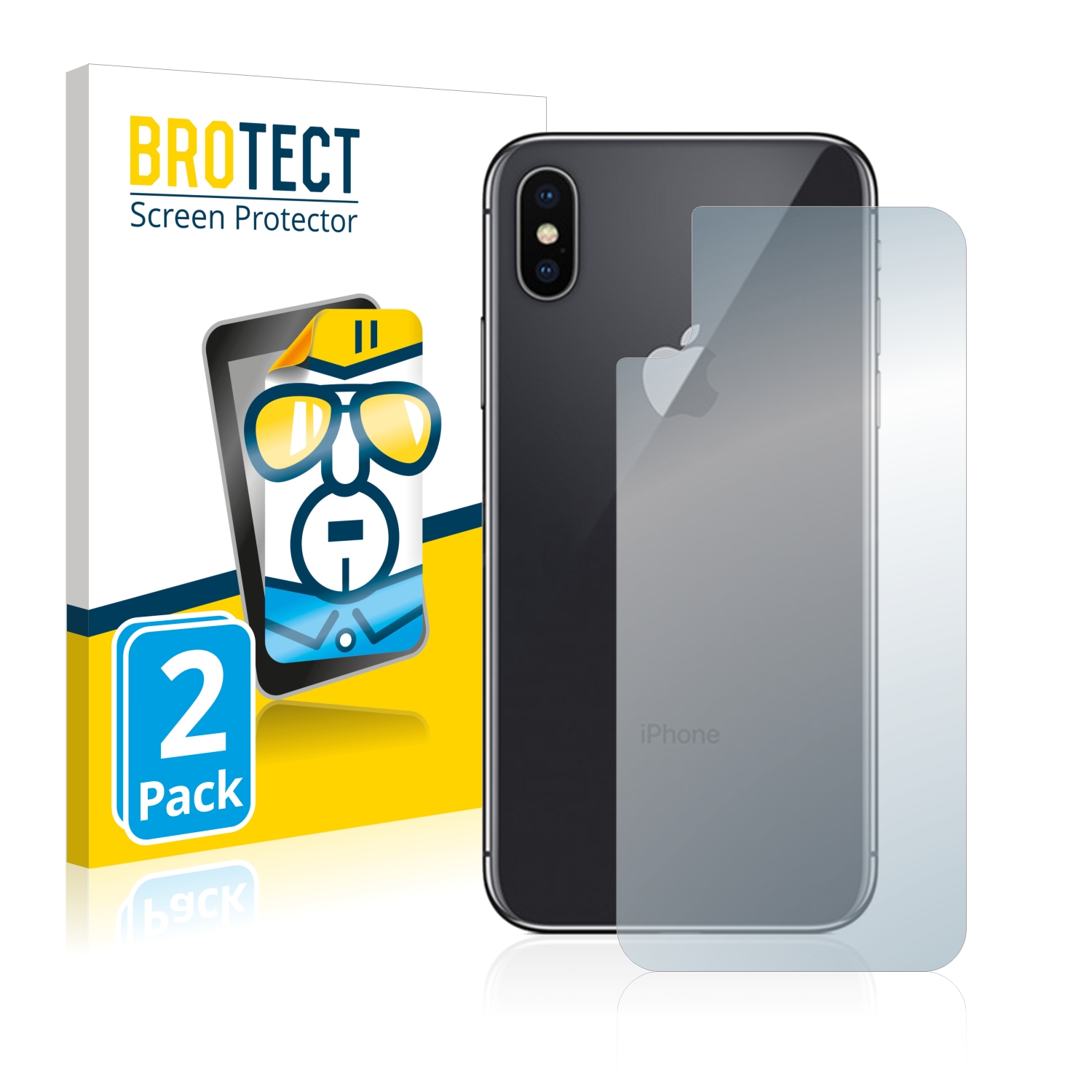2x BROTECT Displayschutz-Folie pro Apple iPhone X (zadní strana)