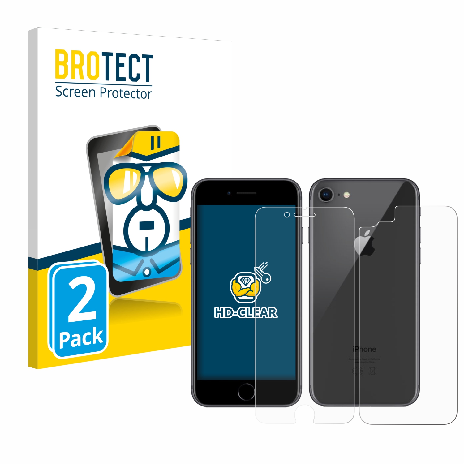 2x BROTECT Displayschutz-Folie pro Apple iPhone 8 (displej+zadní strana)