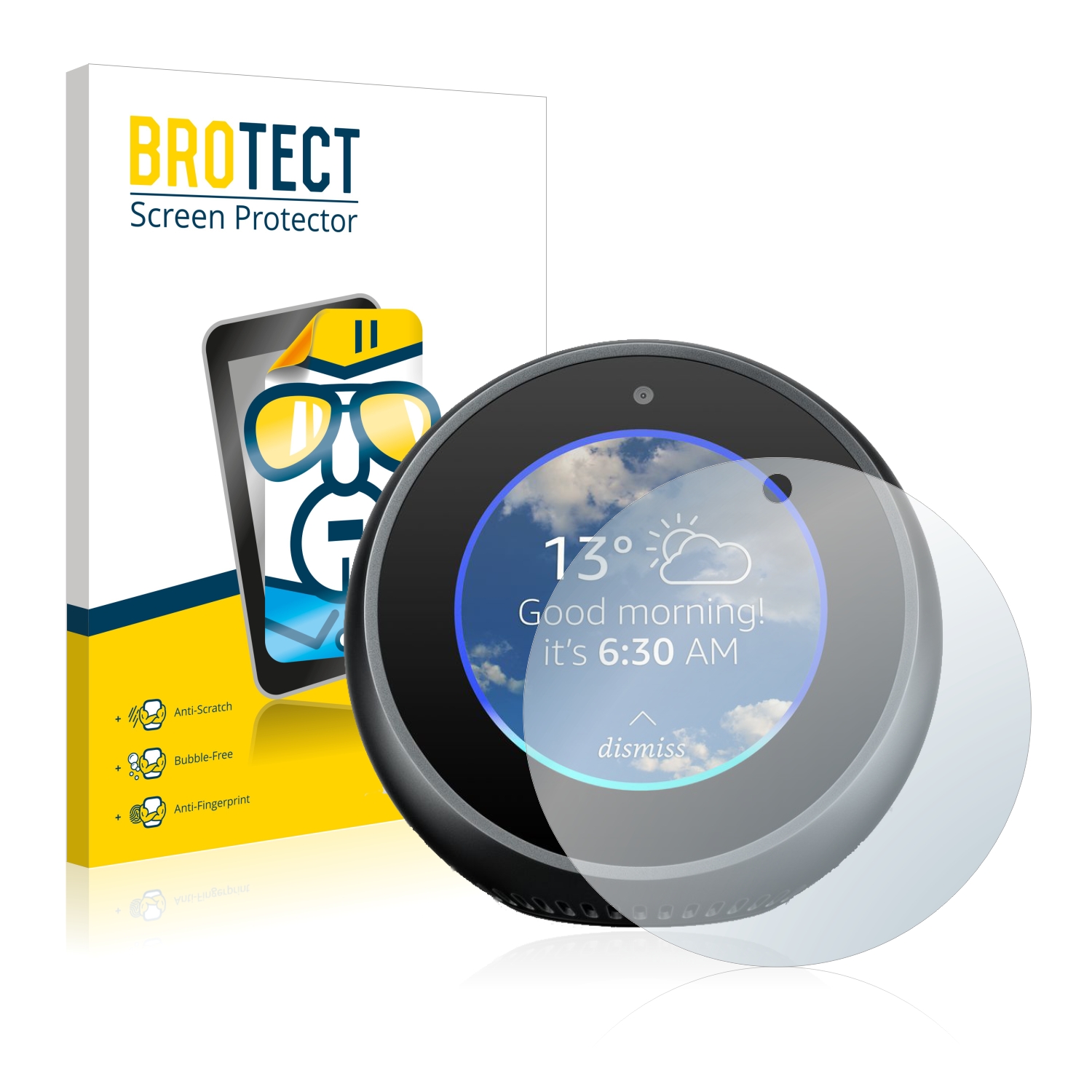2x BROTECT Displayschutz-Folie pro Amazon Echo Spot