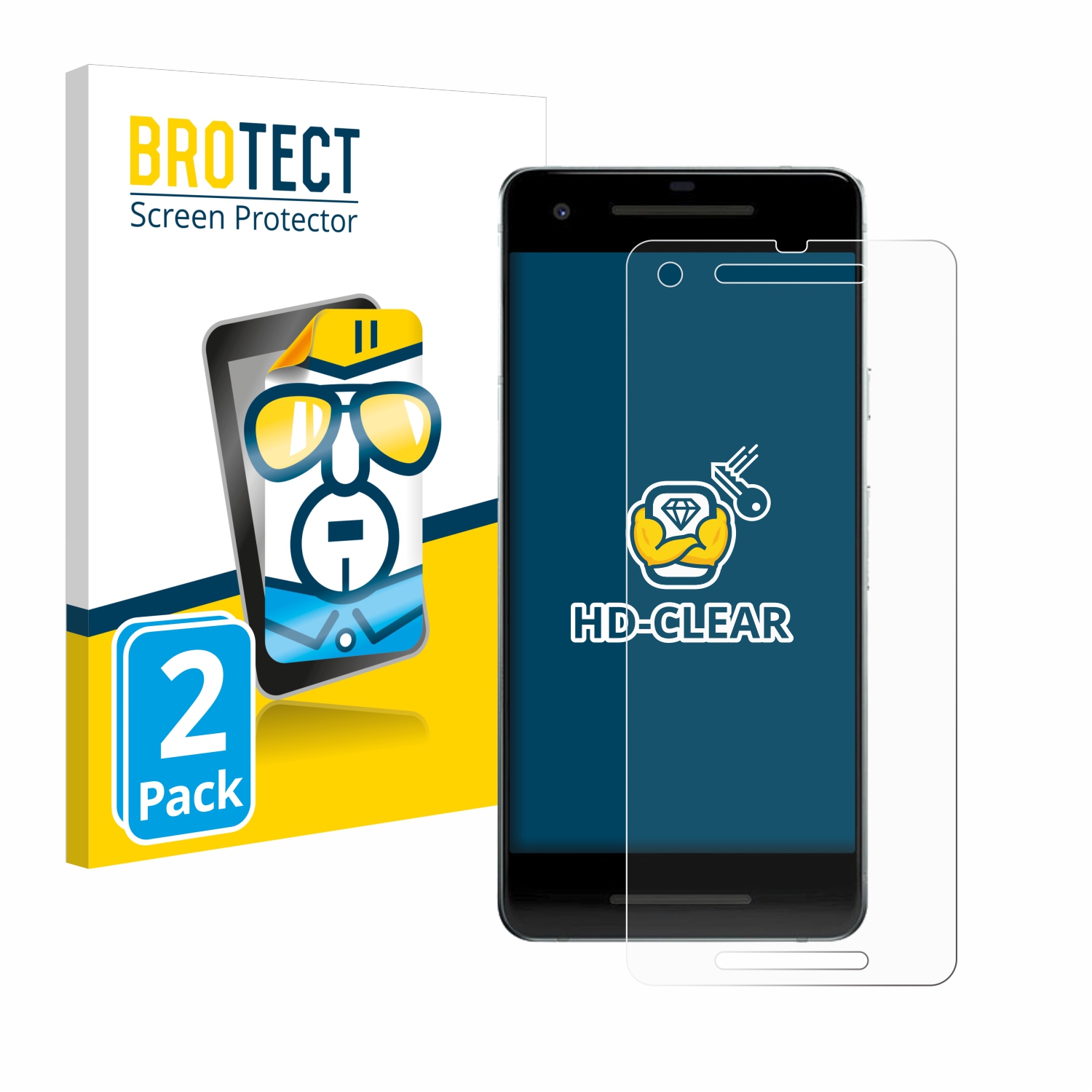 2x BROTECT Displayschutz-Folie pro Google Pixel 2