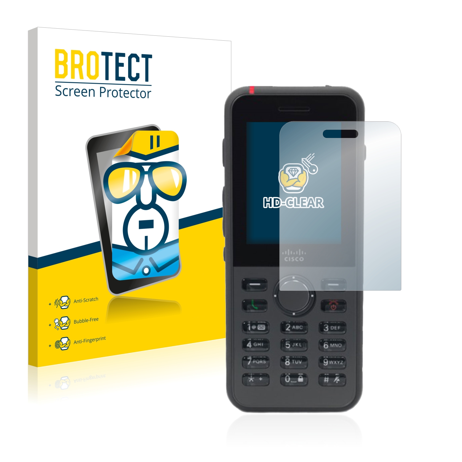 2x BROTECT Displayschutz-Folie pro Cisco IP Phone 8821