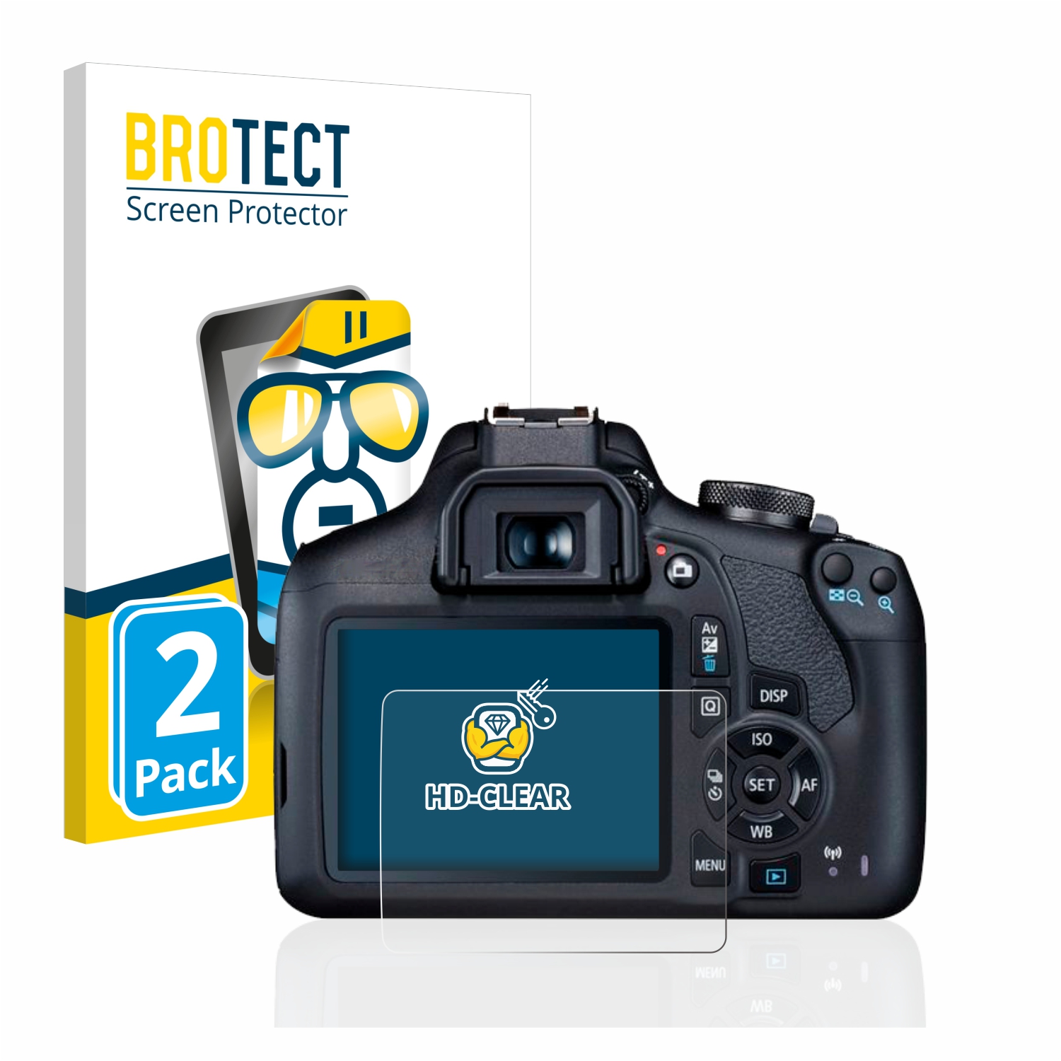 2x BROTECT Displayschutz-Folie pro Canon EOS 2000D