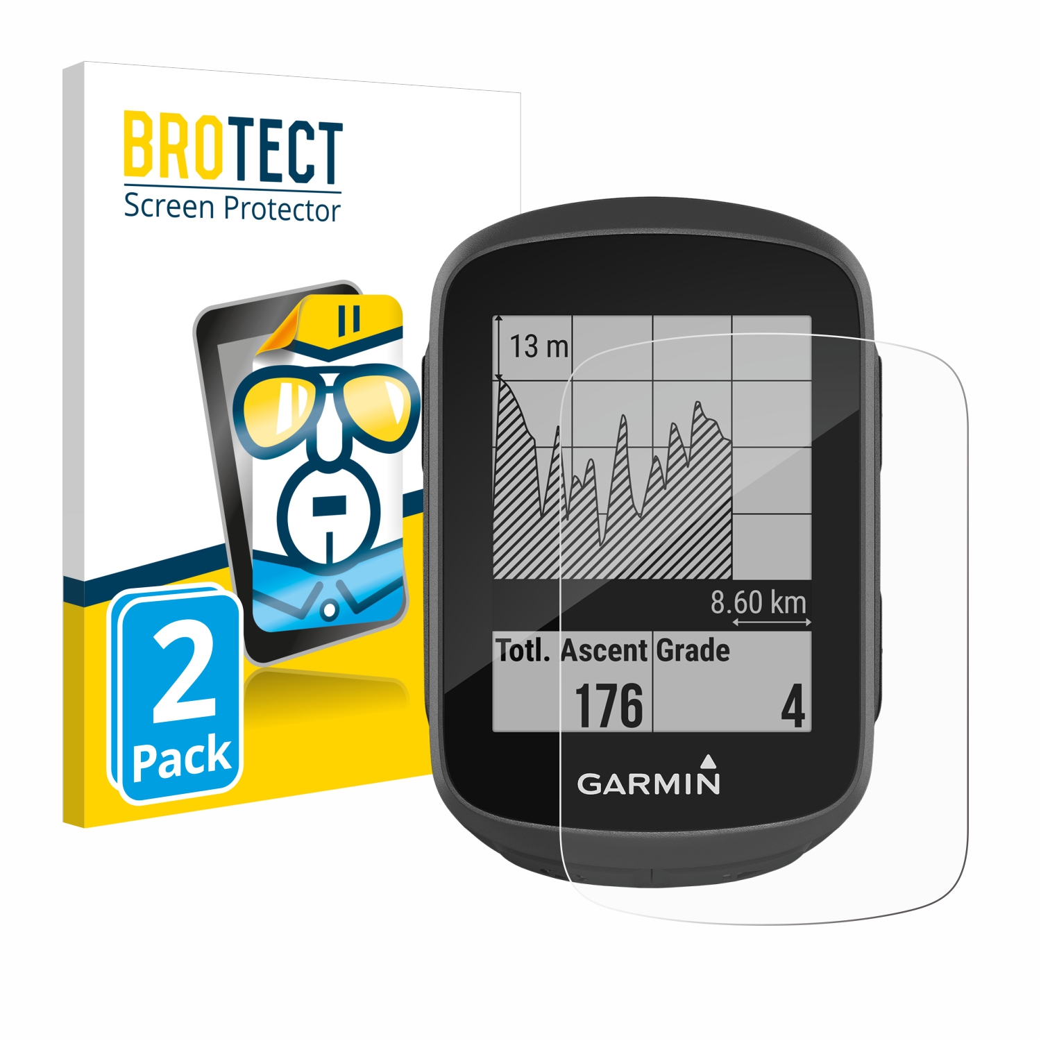 2x BROTECT Displayschutz-Folie pro Garmin Edge 130