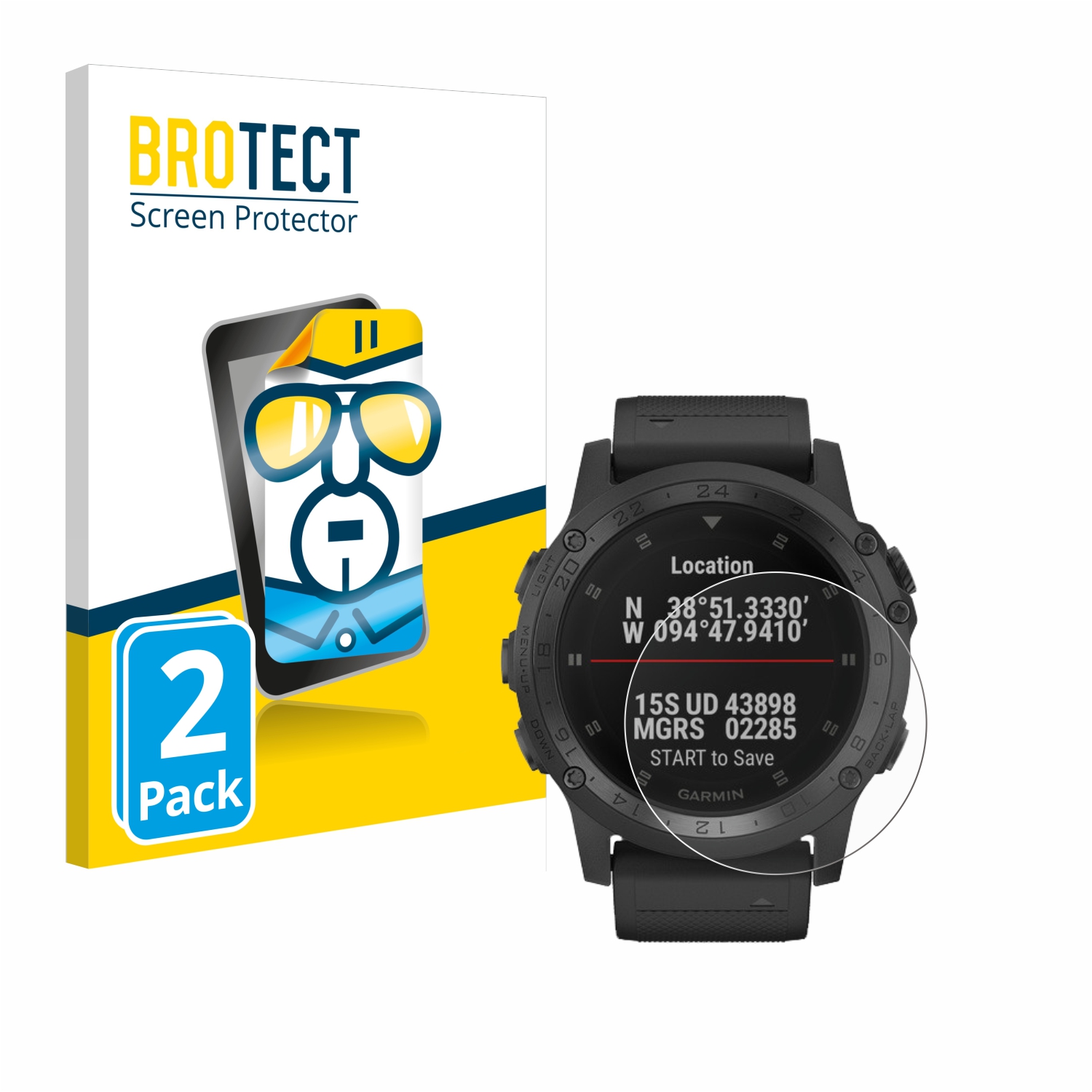 2x BROTECT Displayschutz-Folie pro Garmin Tactix Charlie