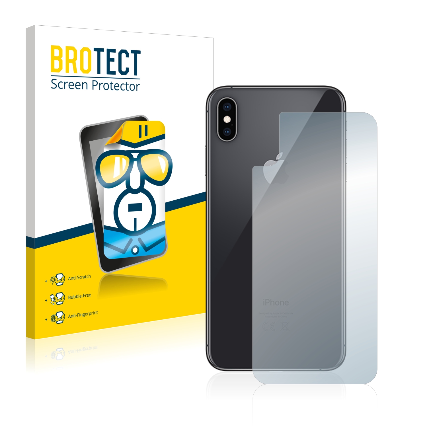 2x BROTECT Displayschutz-Folie pro Apple iPhone Xs (zadní strana)