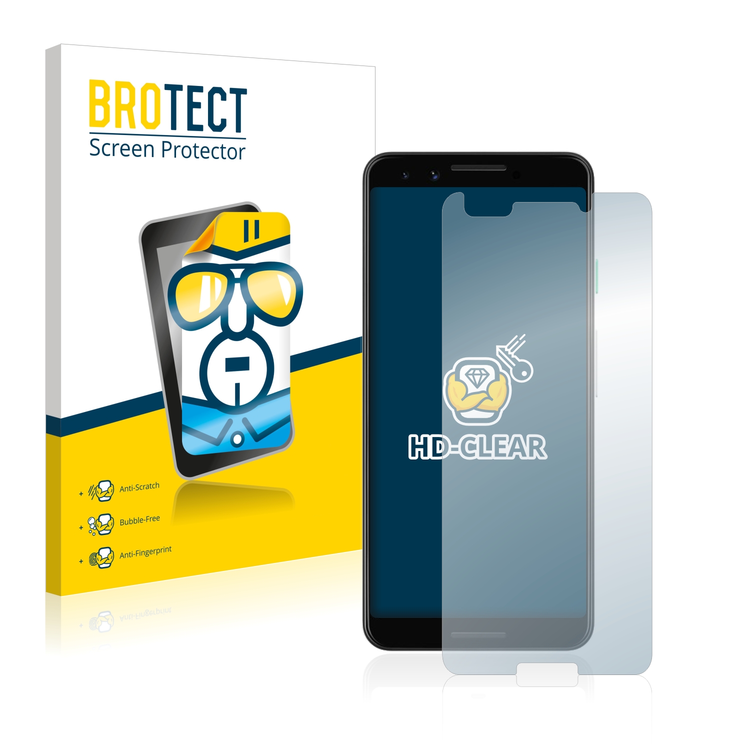 2x BROTECT Displayschutz-Folie pro Google Pixel 3