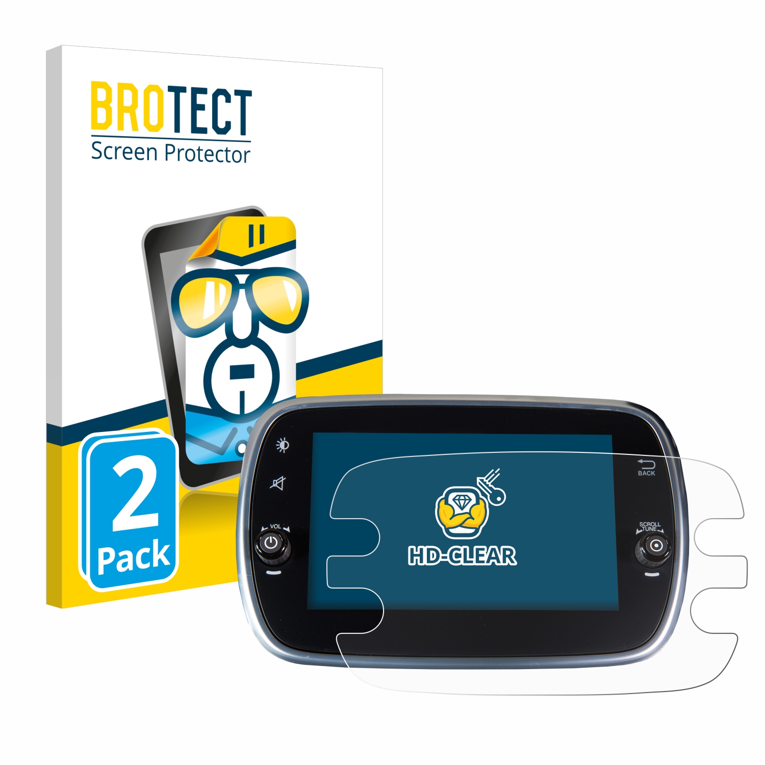 2x BROTECT Displayschutz-Folie pro Fiat 500X 2016-2019 Uconnet 7