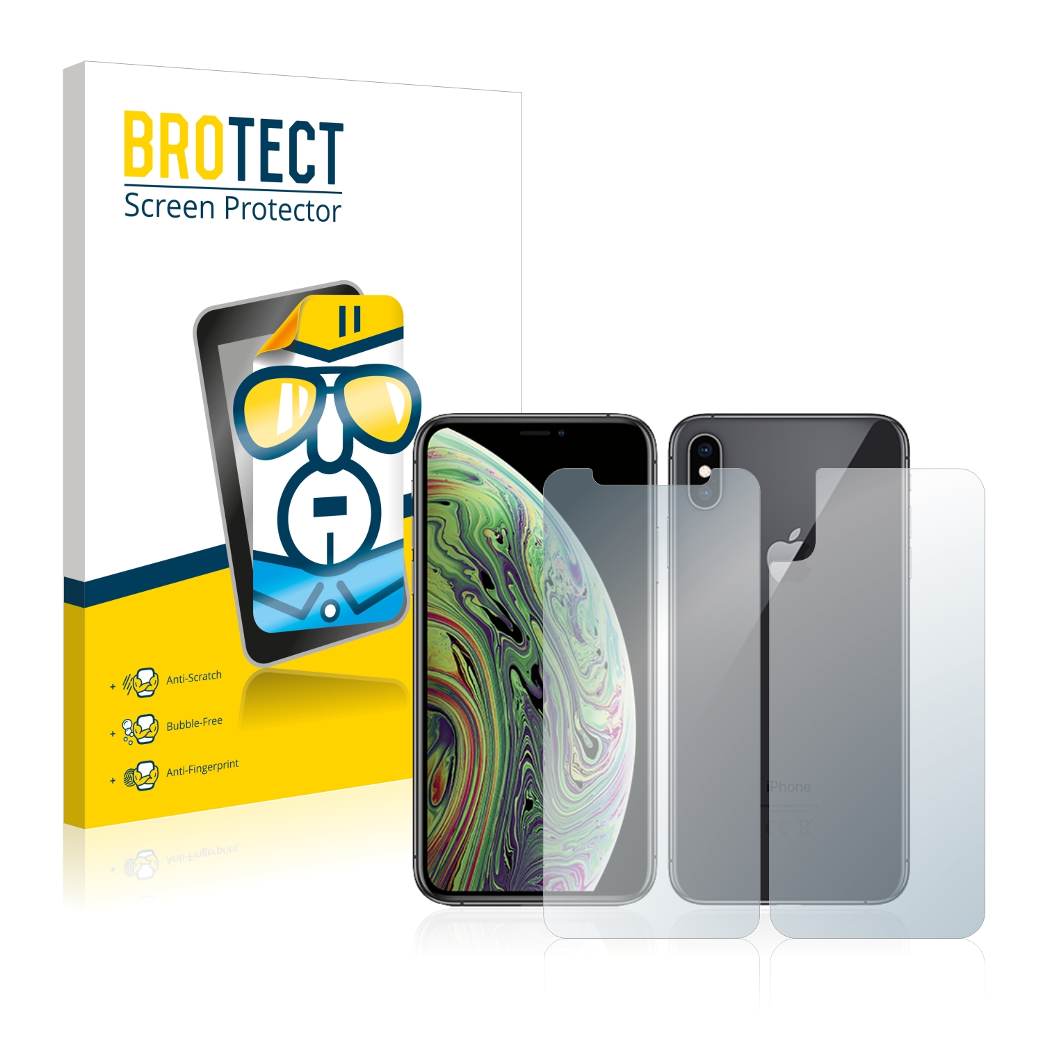 2x BROTECT Displayschutz-Folie pro Apple iPhone Xs (displej+zadní strana)