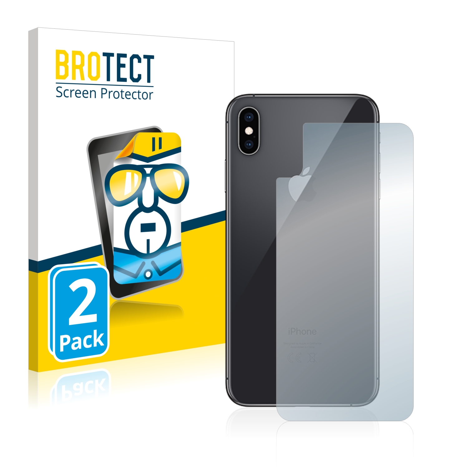 2x BROTECT Displayschutz-Folie pro Apple iPhone Xs Max (zadní strana)