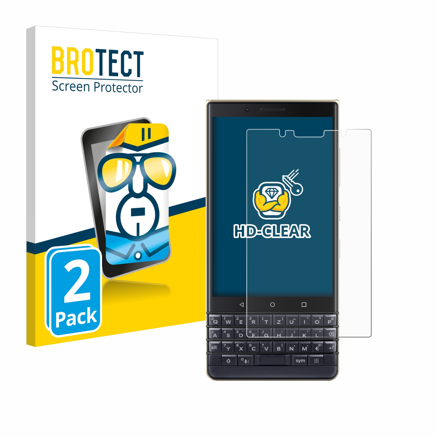 2x BROTECT Displayschutz-Folie pro BlackBerry Key2 LE