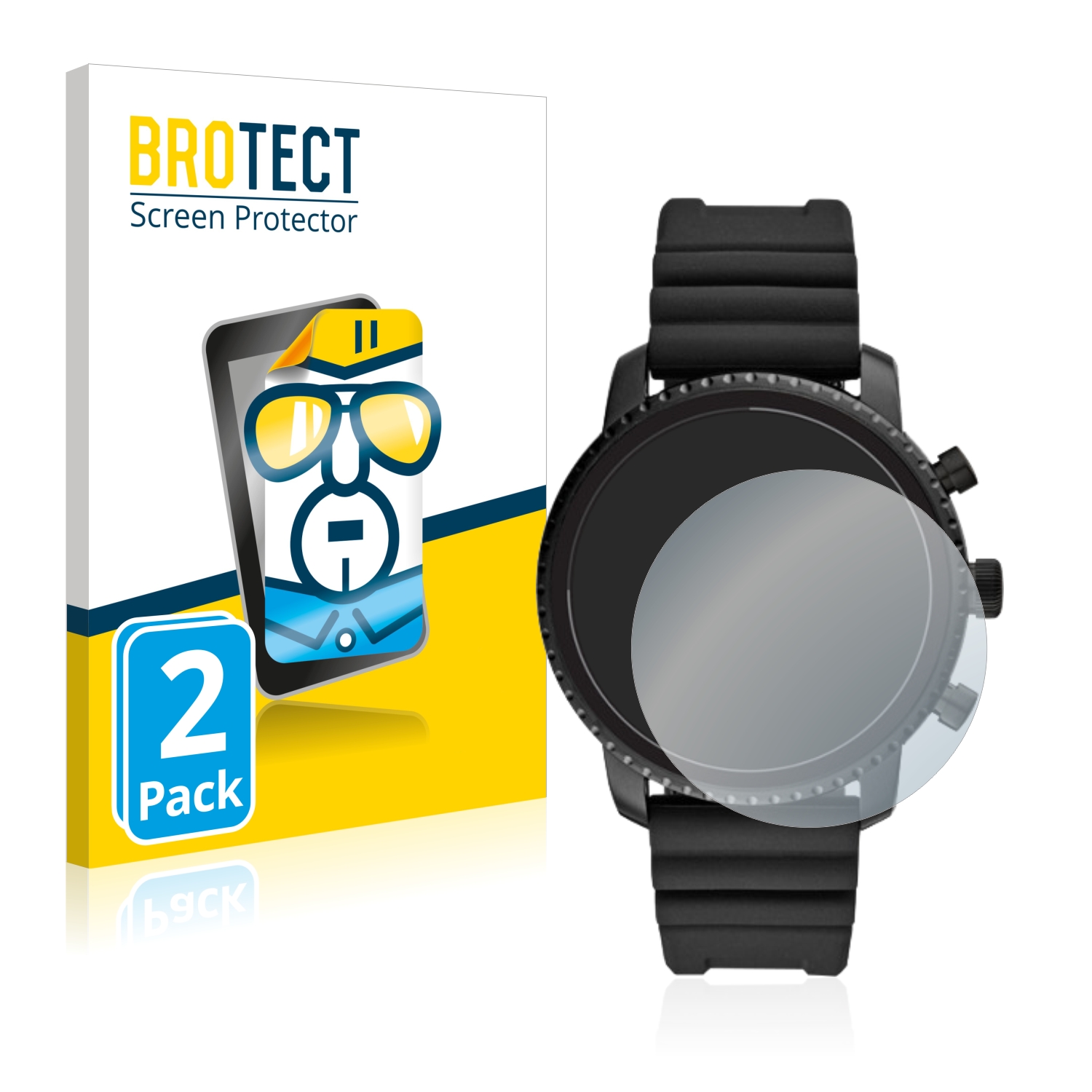 2x BROTECT Displayschutz-Folie pro Fossil Q Explorist HR (4.Gen)