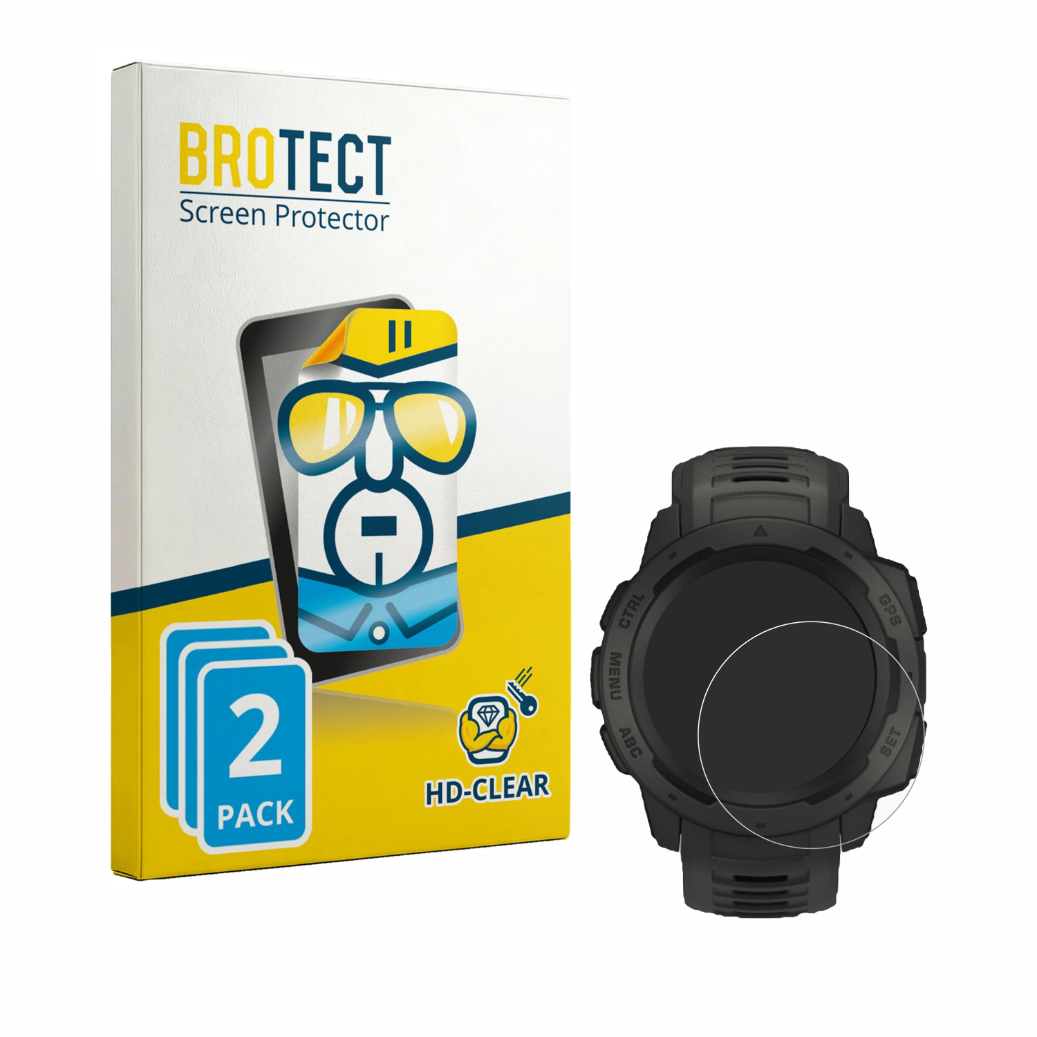 2x BROTECT Displayschutz-Folie pro Garmin Instinct