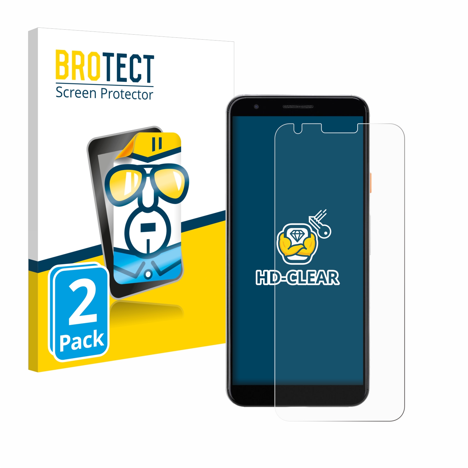 2x BROTECT Displayschutz-Folie pro Google Pixel 3a