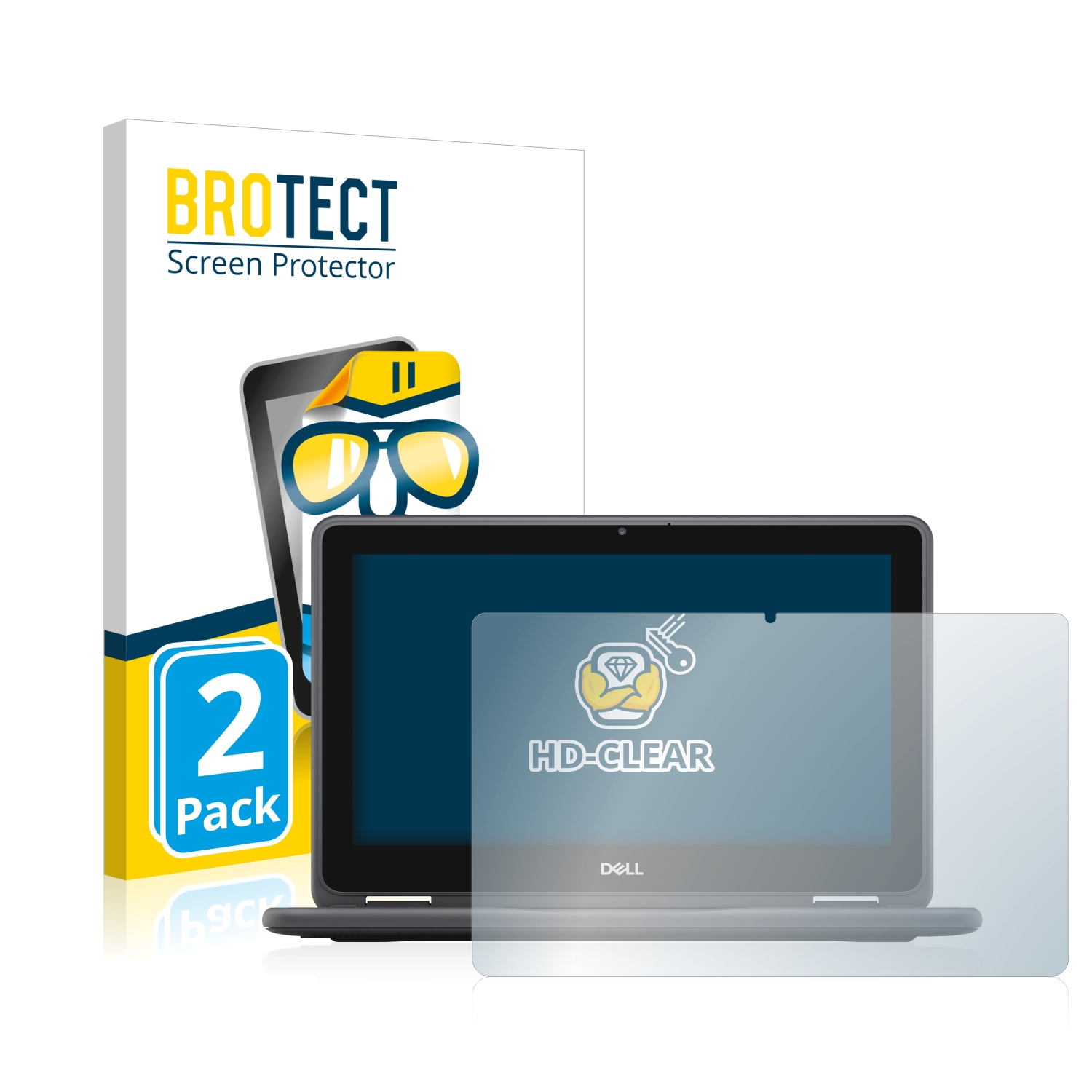 2x BROTECT Displayschutz-Folie pro Dell Latitude 3190 2-in1