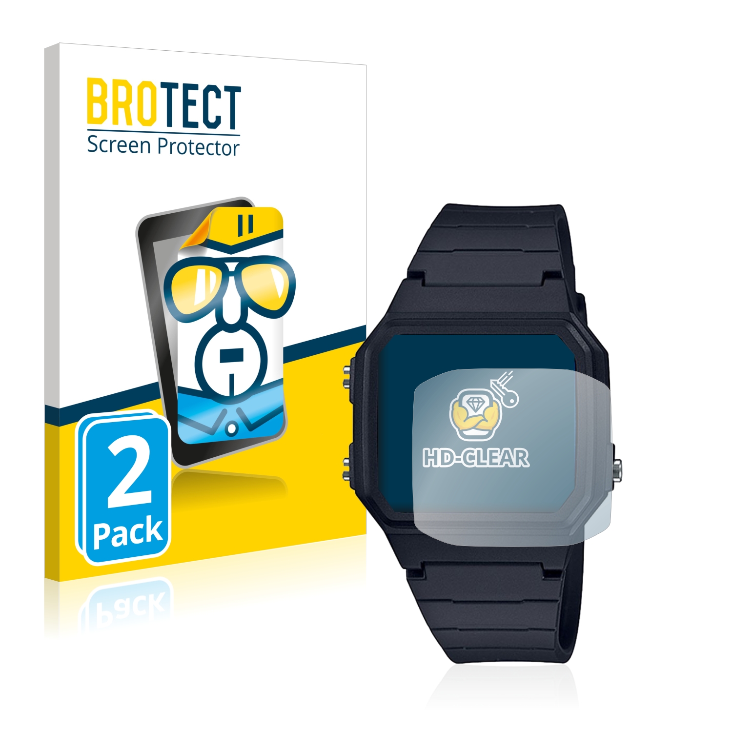 2x BROTECT Displayschutz-Folie pro Casio Unisex A168WA-1YES