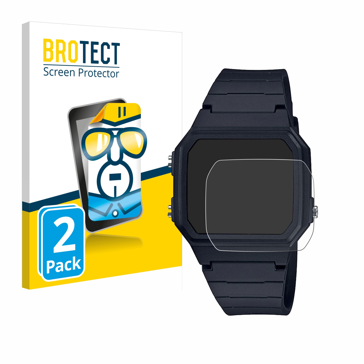 2x BROTECT Displayschutz-Folie pro Casio Unisex F-91W