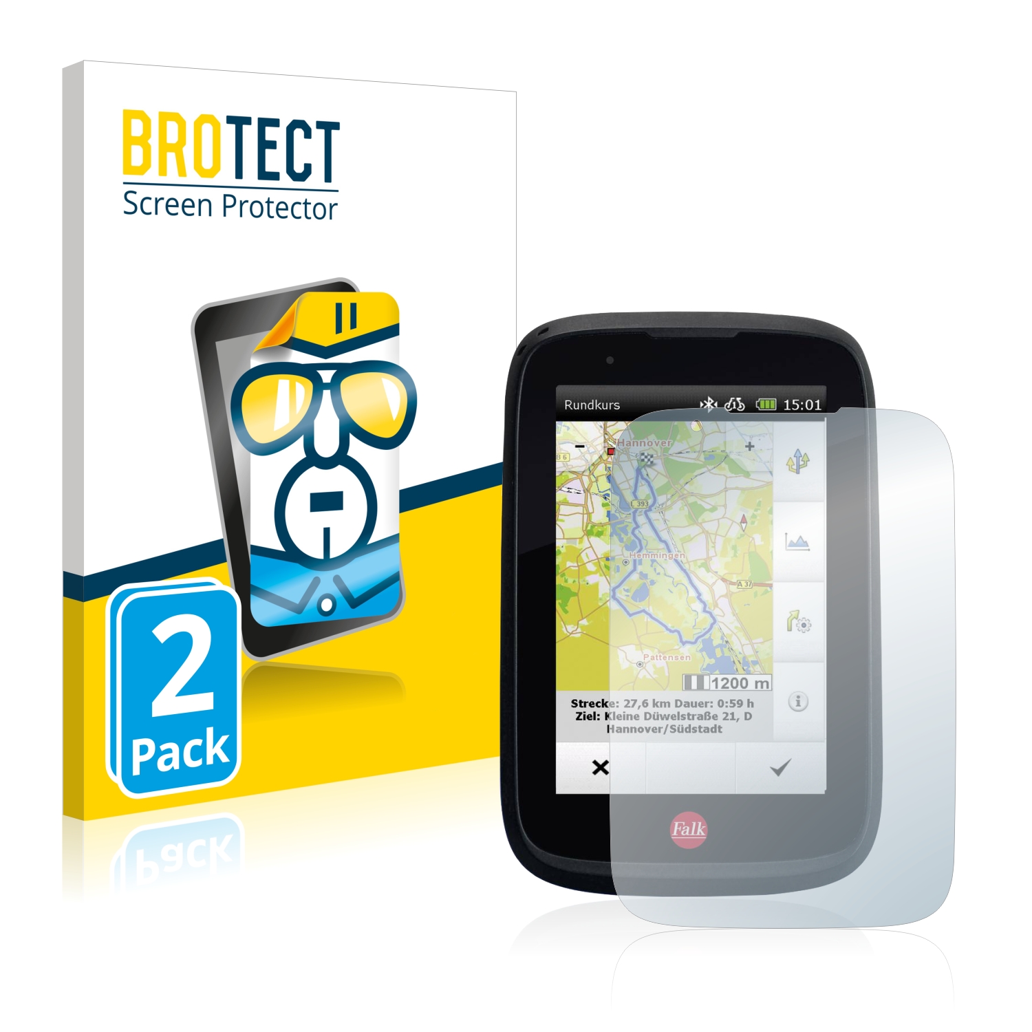 2x BROTECT Displayschutz-Folie pro Falk Tiger Evo