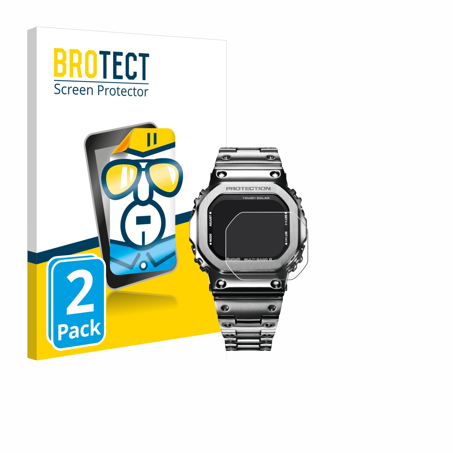 2x BROTECT Displayschutz-Folie pro Casio G-Shock GMW-B5000D-1ER