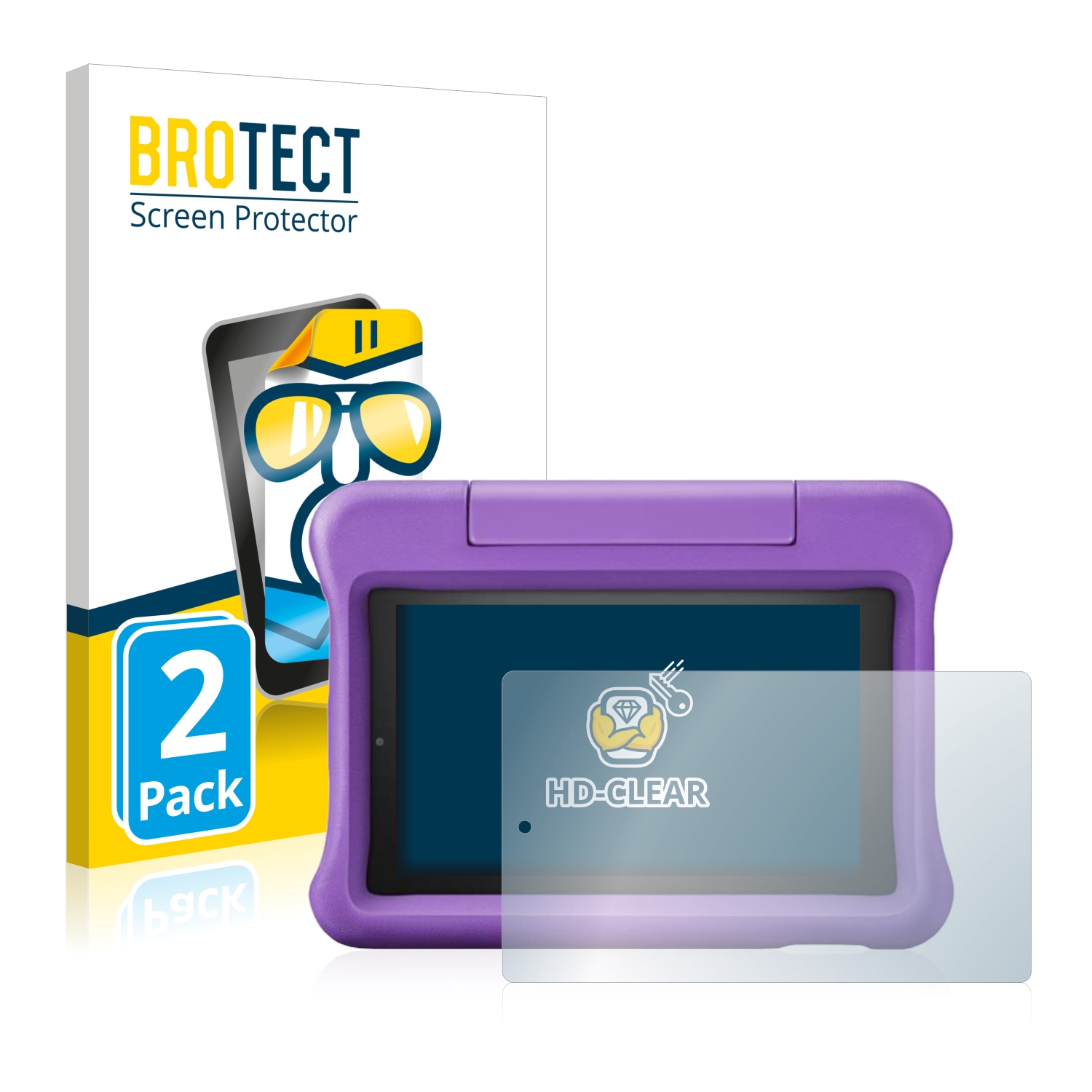 2x BROTECT Displayschutz-Folie pro Amazon Fire 7 Kids Edition 2019 (9. Gen.)