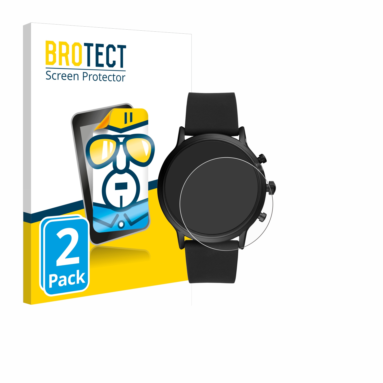 2x BROTECT Displayschutz-Folie pro Fossil The Carlyle HR (5.Gen)