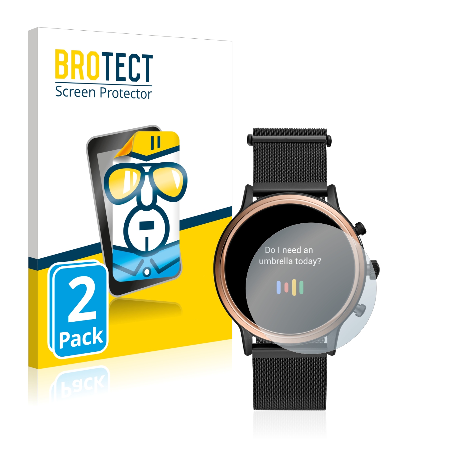 2x BROTECT Displayschutz-Folie pro Fossil Julianna HR (5.Gen)