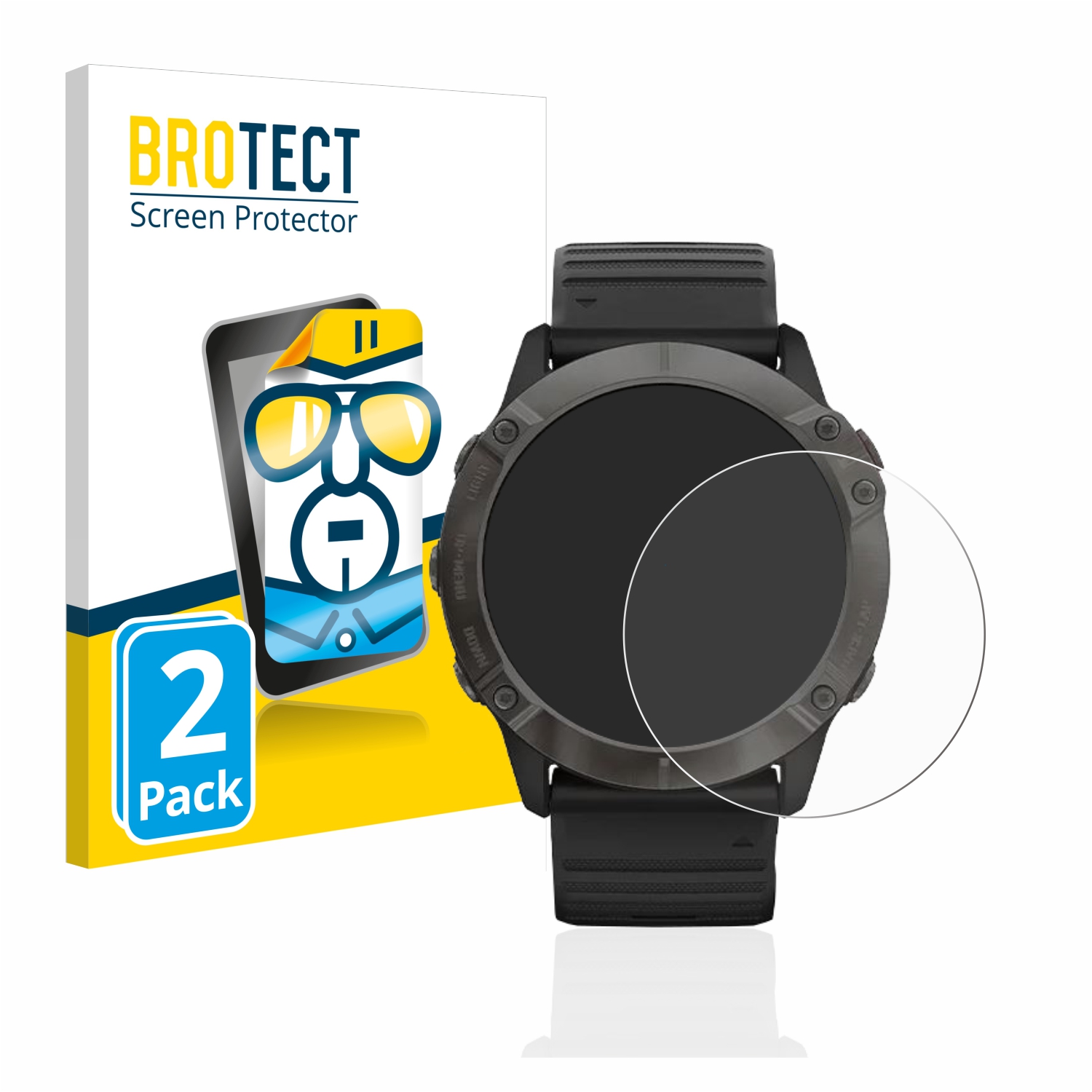 2x BROTECT Displayschutz-Folie pro Garmin Fenix 6X Pro