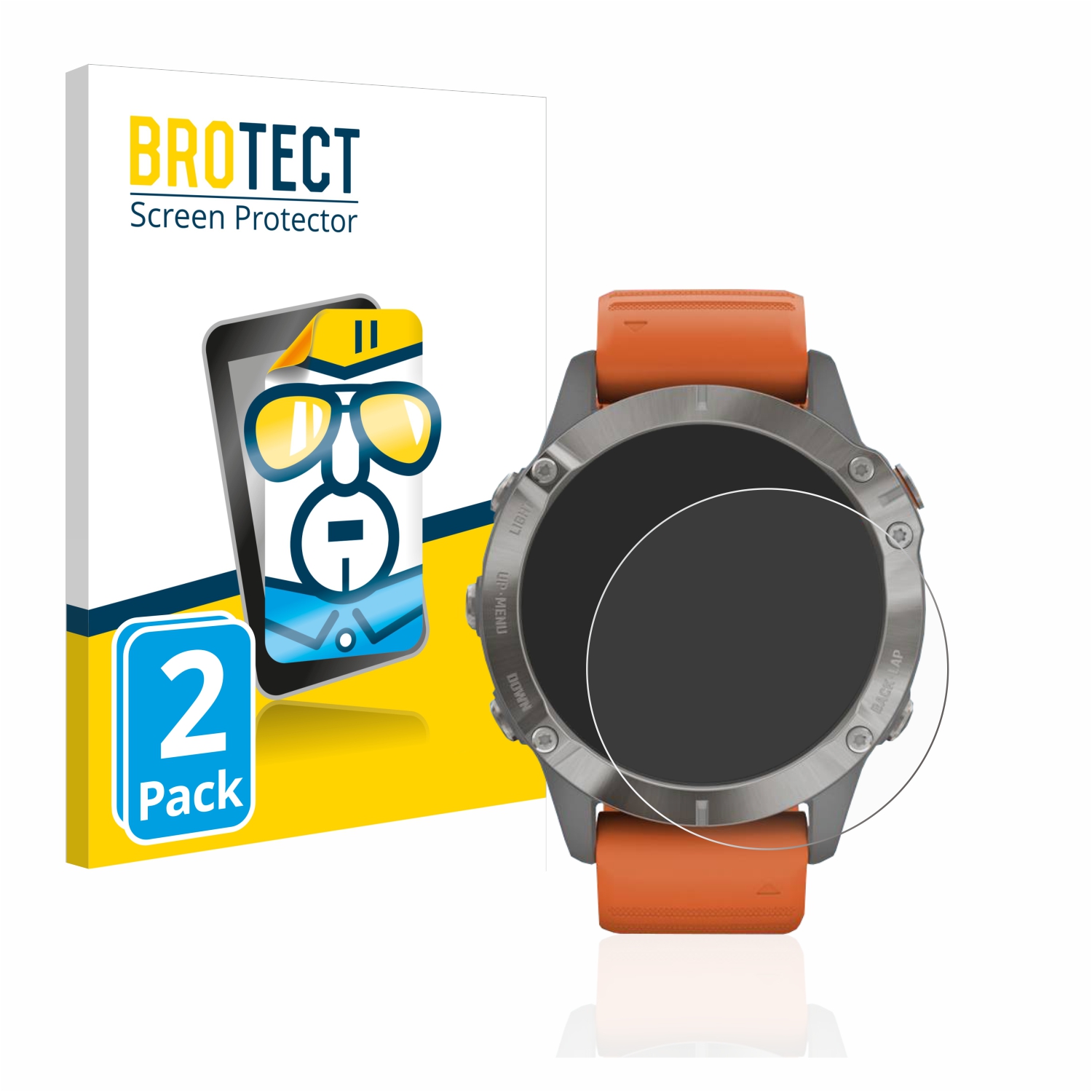 2x BROTECT Displayschutz-Folie pro Garmin Fenix 6 Pro