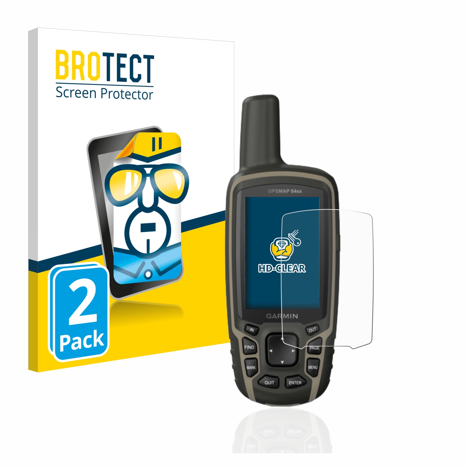 2x BROTECT Displayschutz-Folie pro Garmin GPSMAP 64sx