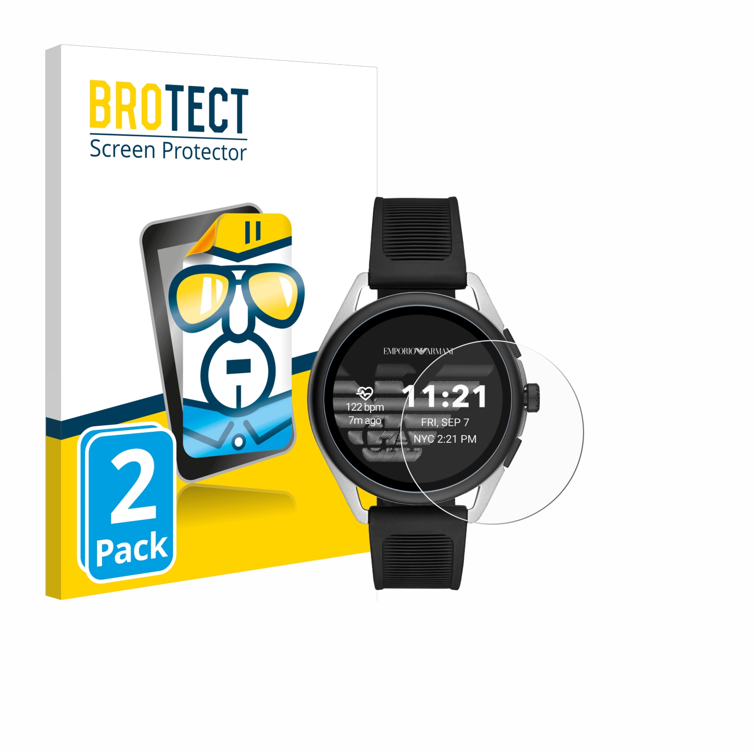2x BROTECT Displayschutz-Folie pro Emporio Armani Connected Smartwatch 3