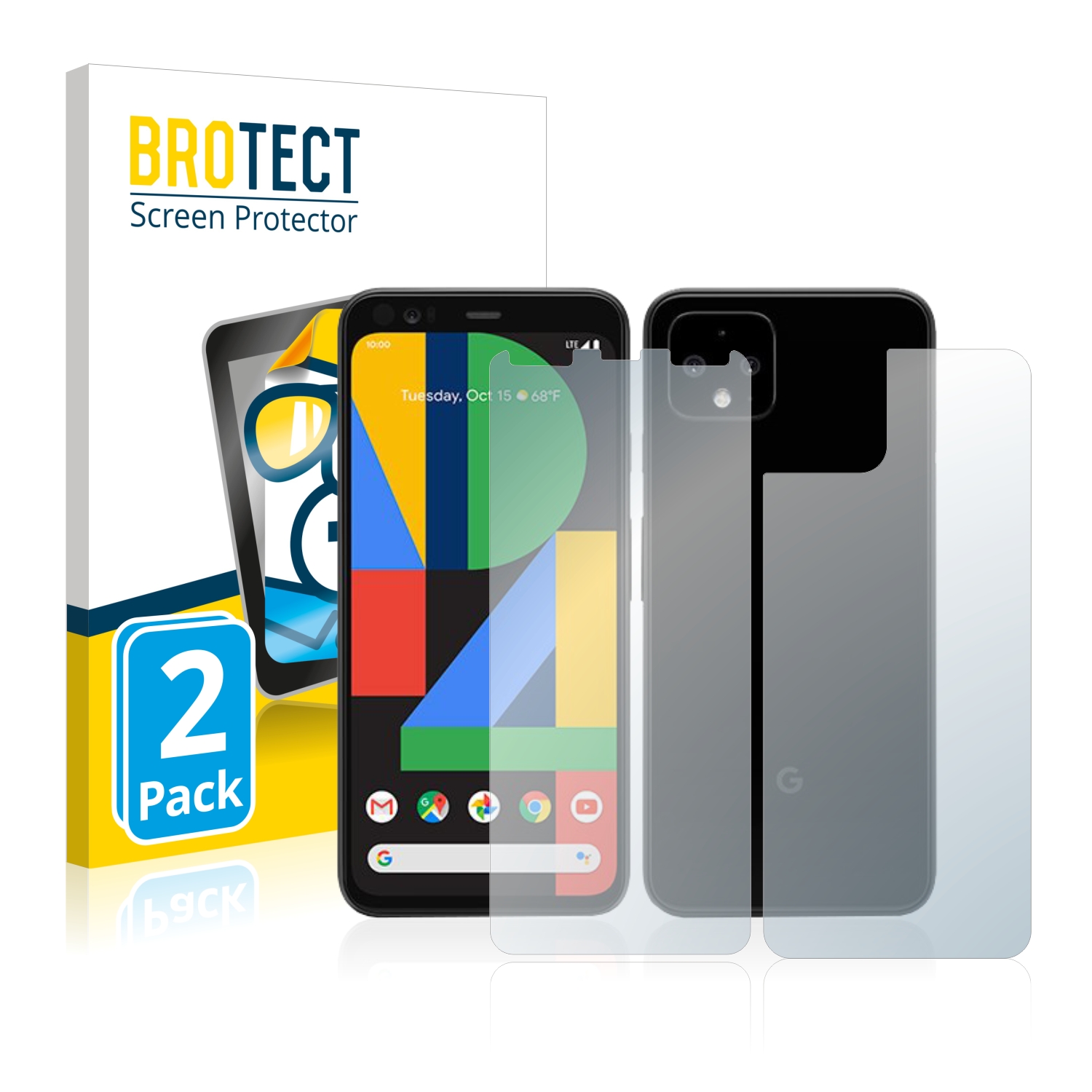 2x BROTECT Displayschutz-Folie pro Google Pixel 4 (displej+zadní strana)