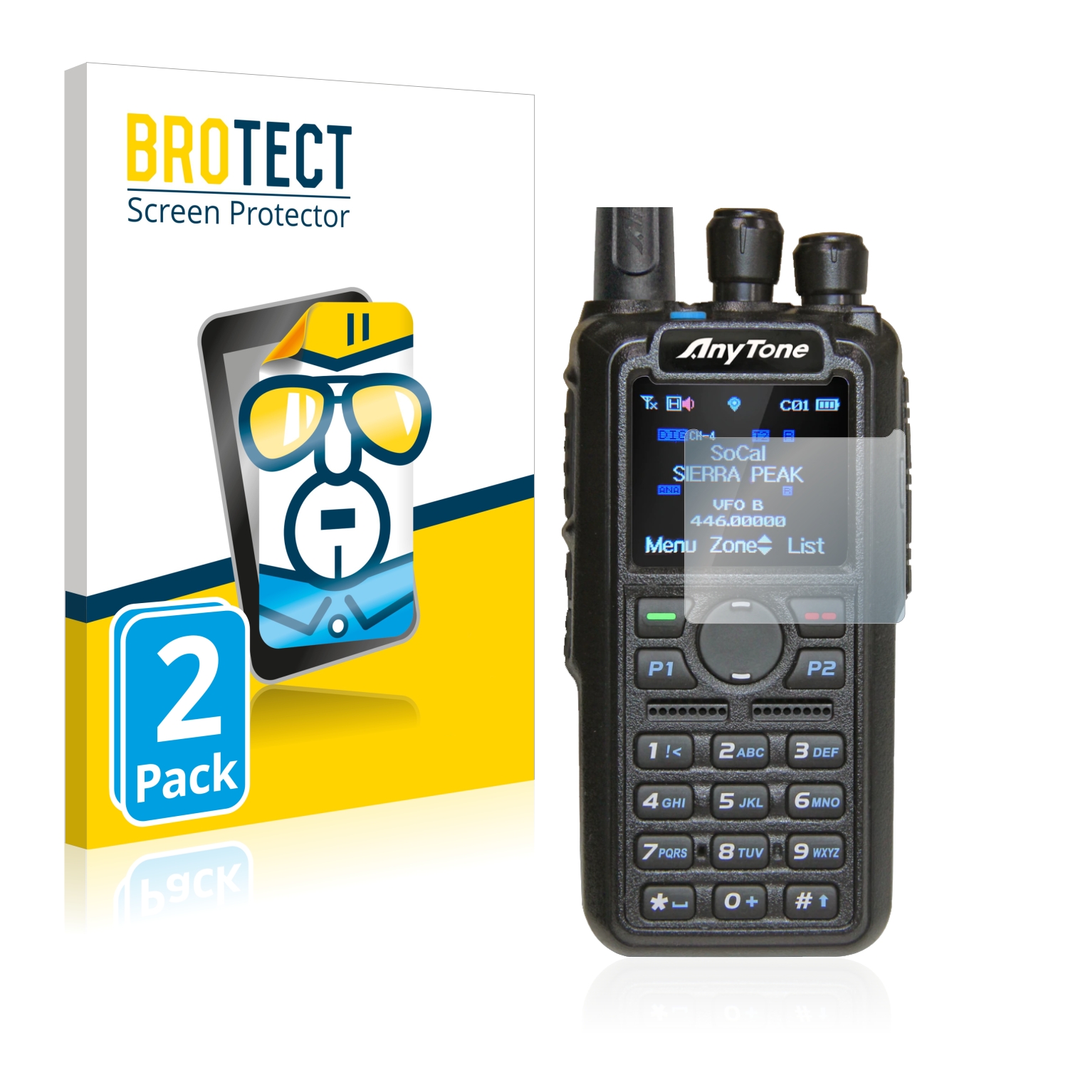 2x BROTECT Displayschutz-Folie pro AnyTone AT-D878UV