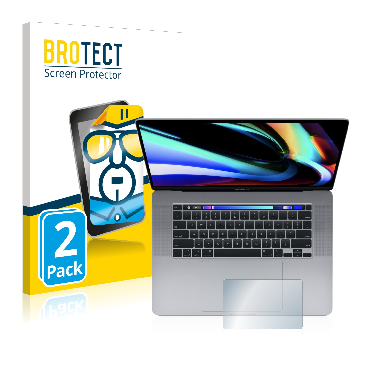 2x BROTECT Displayschutz-Folie pro Apple MacBook Pro 16 2019 (Touch Trackpad)