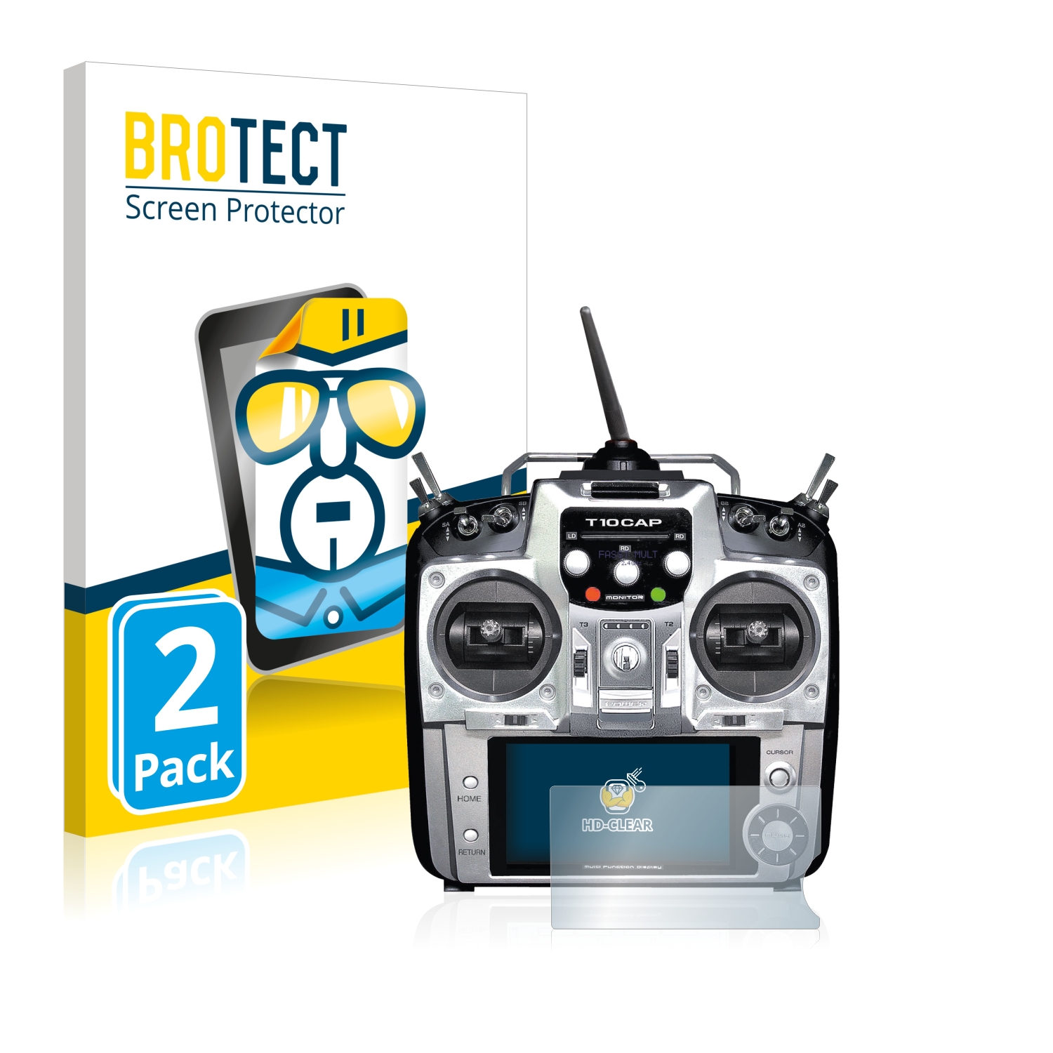 2x BROTECT Displayschutz-Folie pro Futaba T10CG