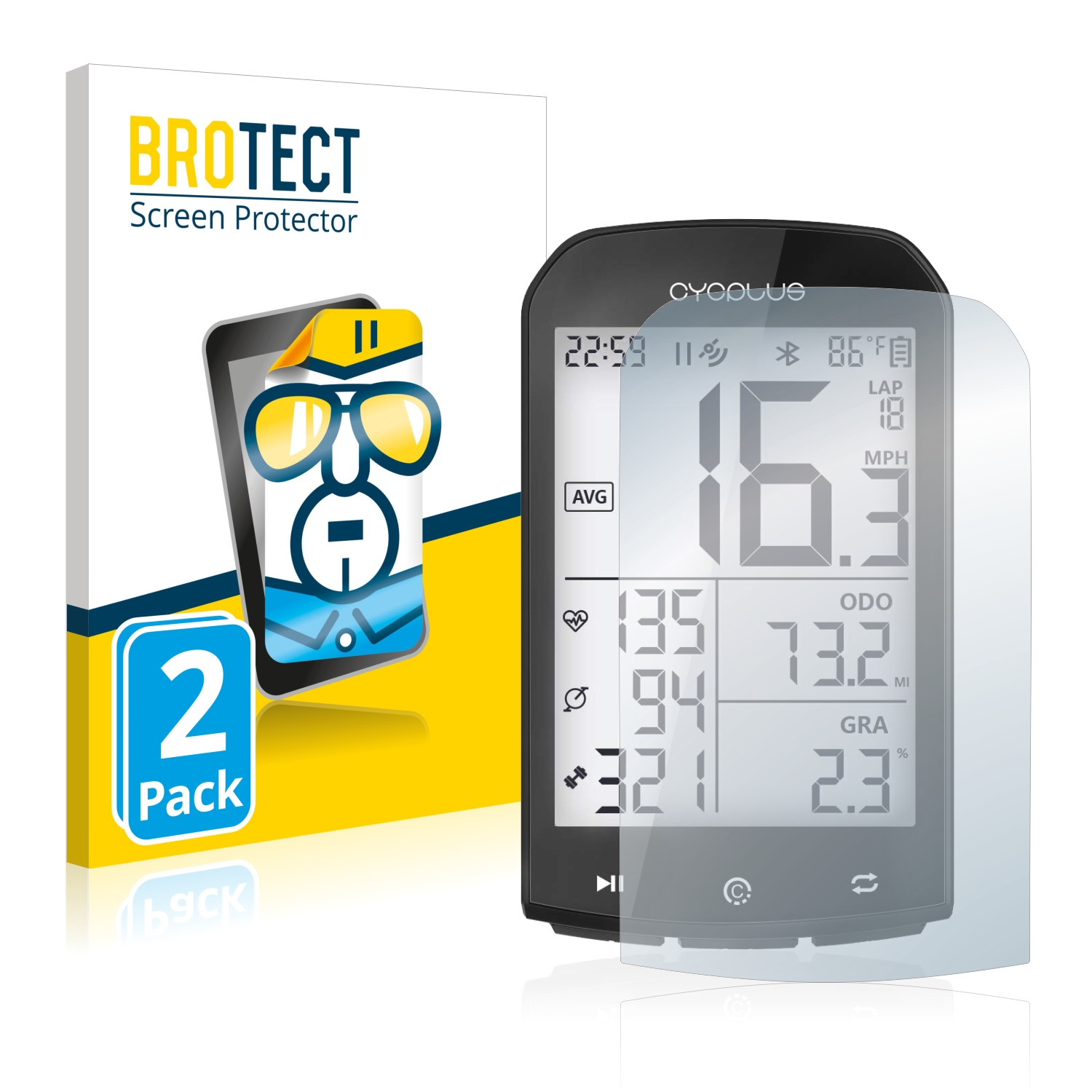 2x BROTECT Displayschutz-Folie pro Cycplus M1 2.9