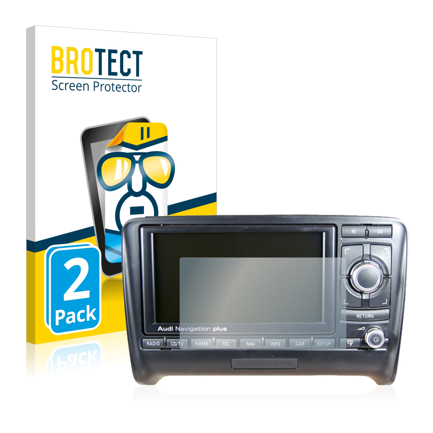 2x BROTECT Displayschutz-Folie pro Audi A3 8P 2004-2012 RNS-E