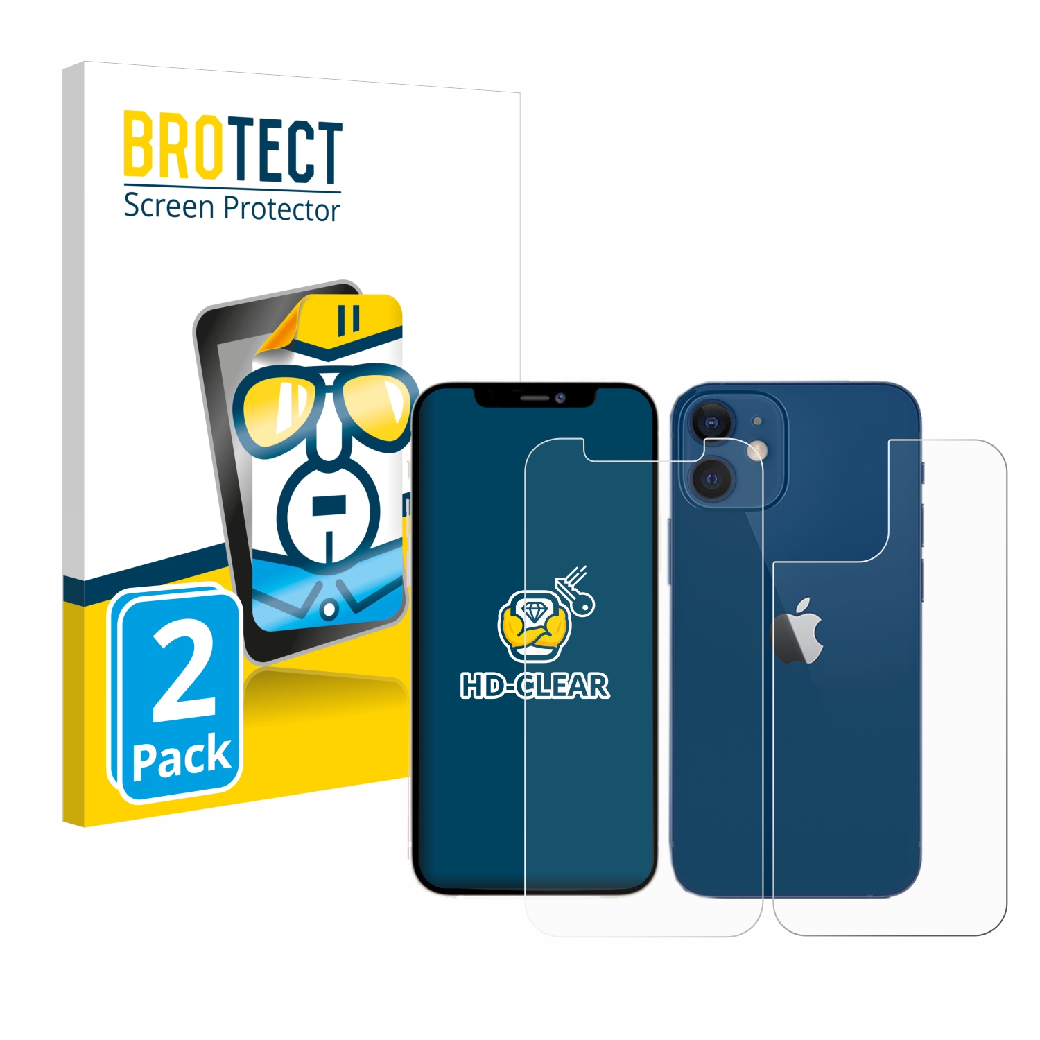 2x BROTECT Displayschutz-Folie pro Apple iPhone 12 (displej+zadní strana)