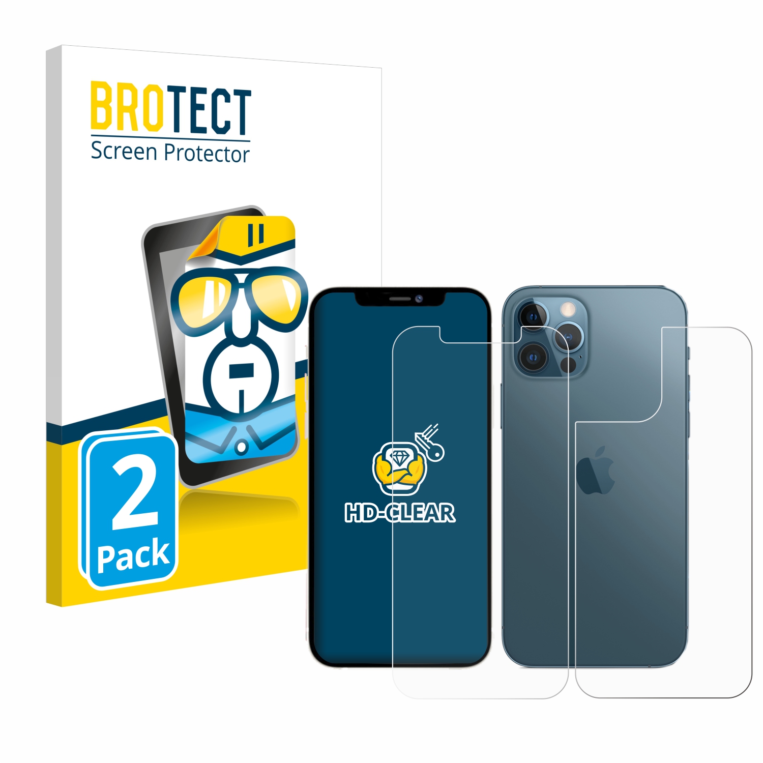 2x BROTECT Displayschutz-Folie pro Apple iPhone 12 Pro Max (displej+zadní strana)