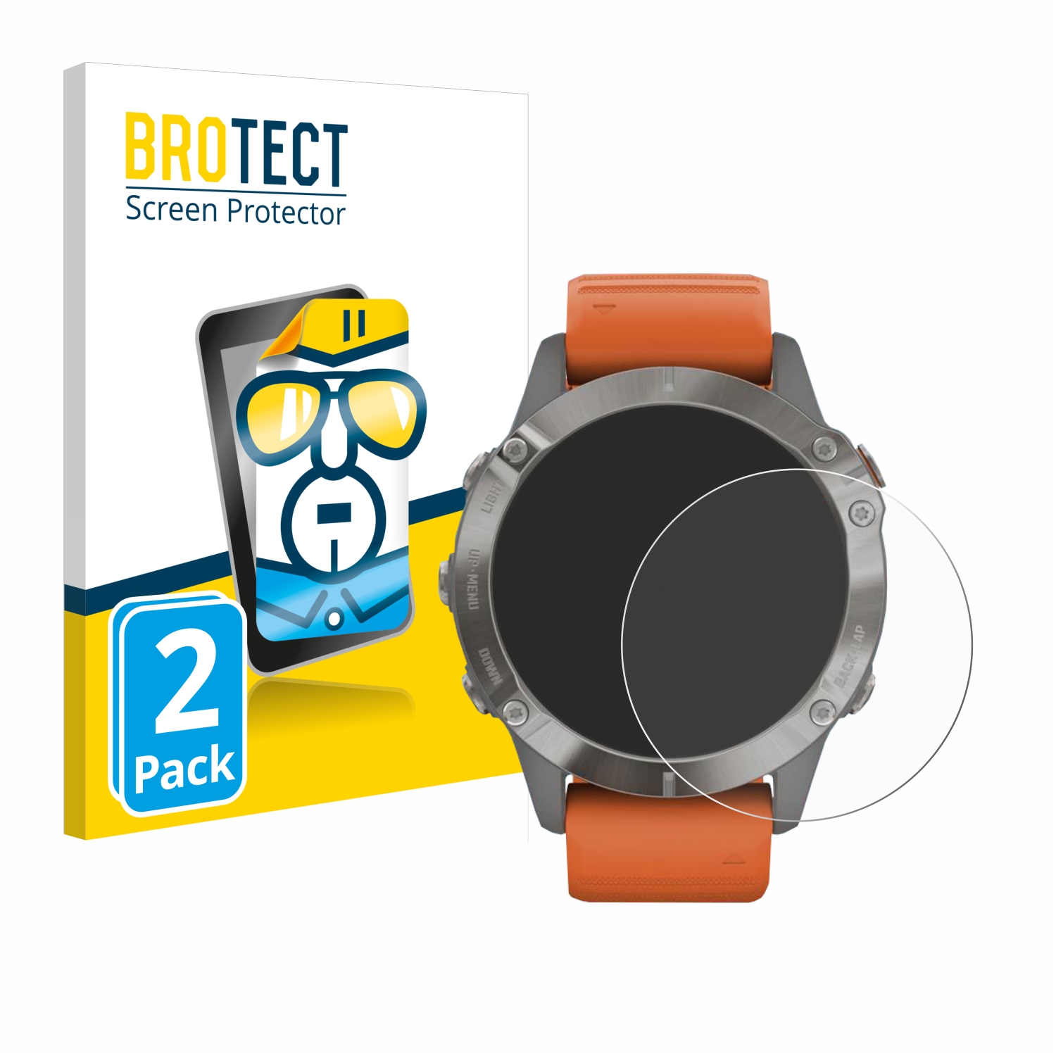 2x BROTECT Displayschutz-Folie pro Garmin Fenix 6 Pro Solar