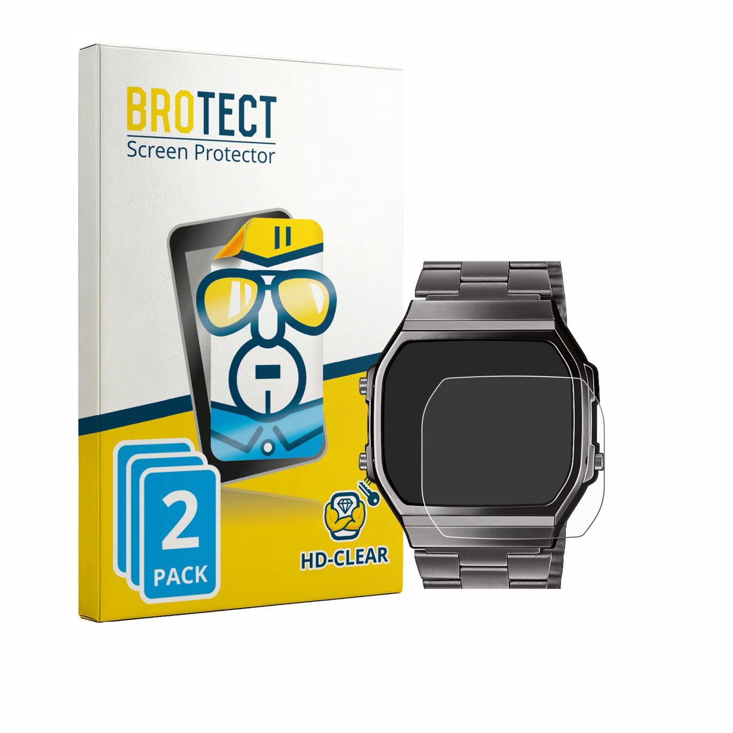 2x BROTECT Displayschutz-Folie pro Casio A168WEGG-1BEF