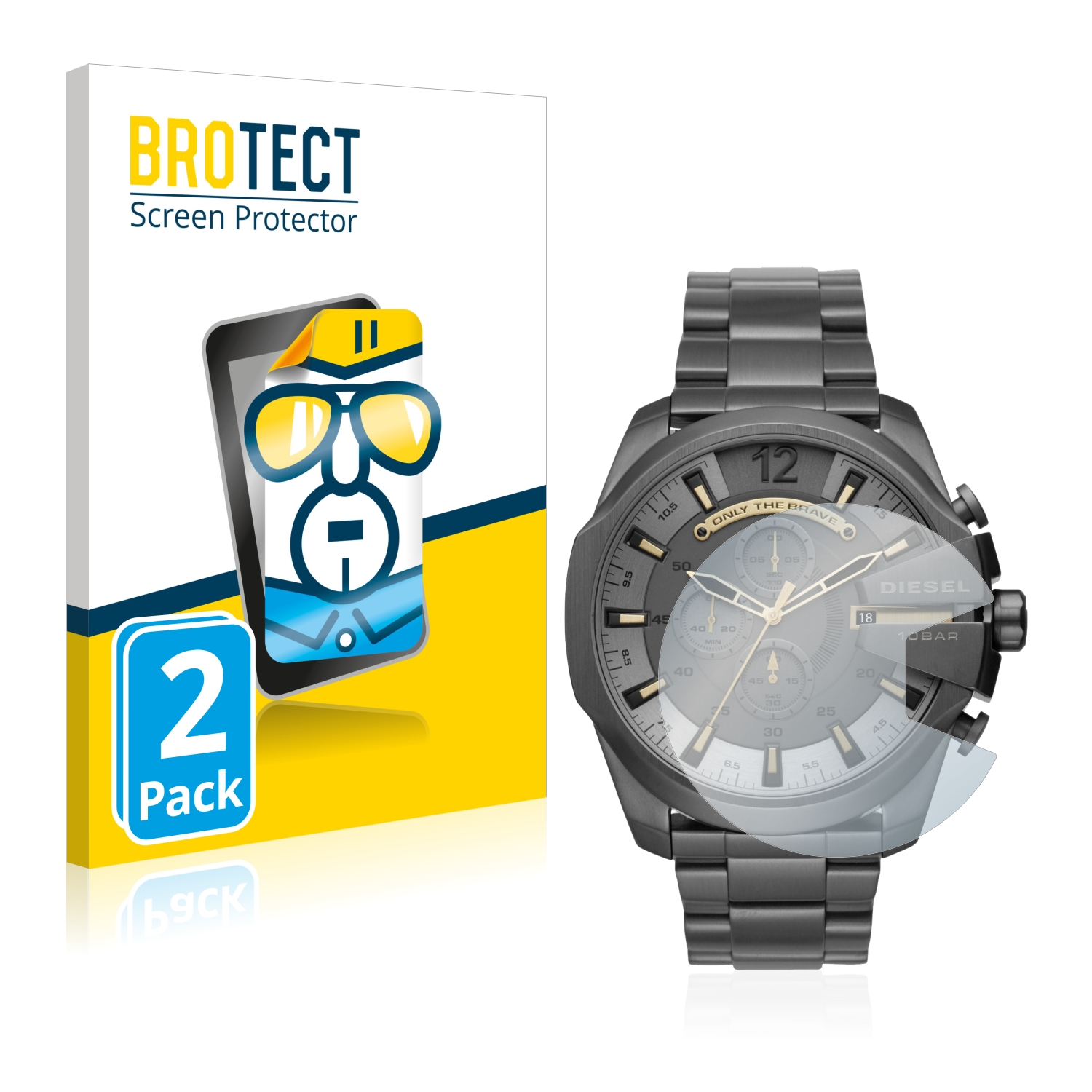 2x BROTECT Displayschutz-Folie pro Diesel Chronograph DZ4466