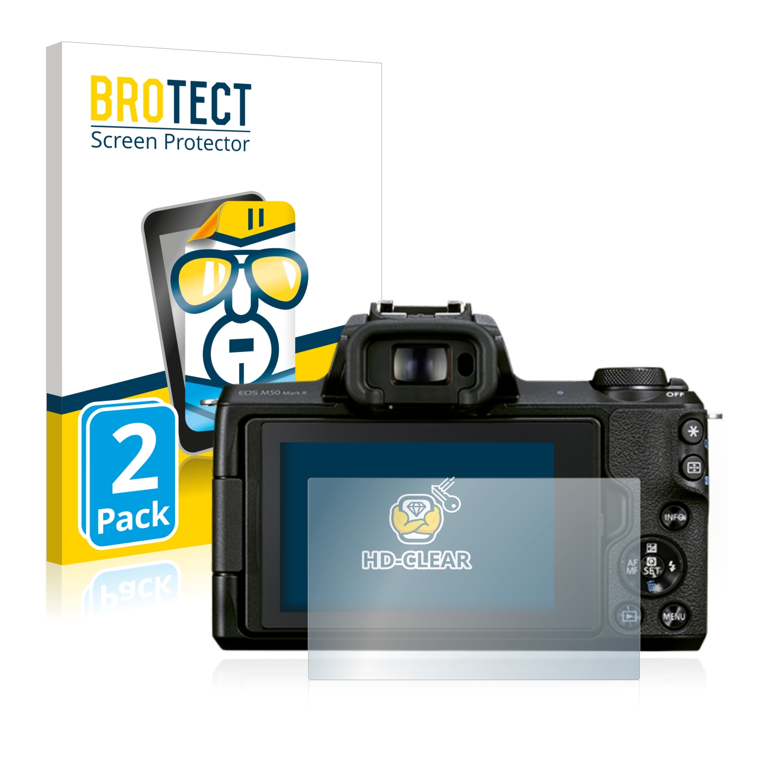 2x BROTECT Displayschutz-Folie pro Canon EOS M50 Mark II