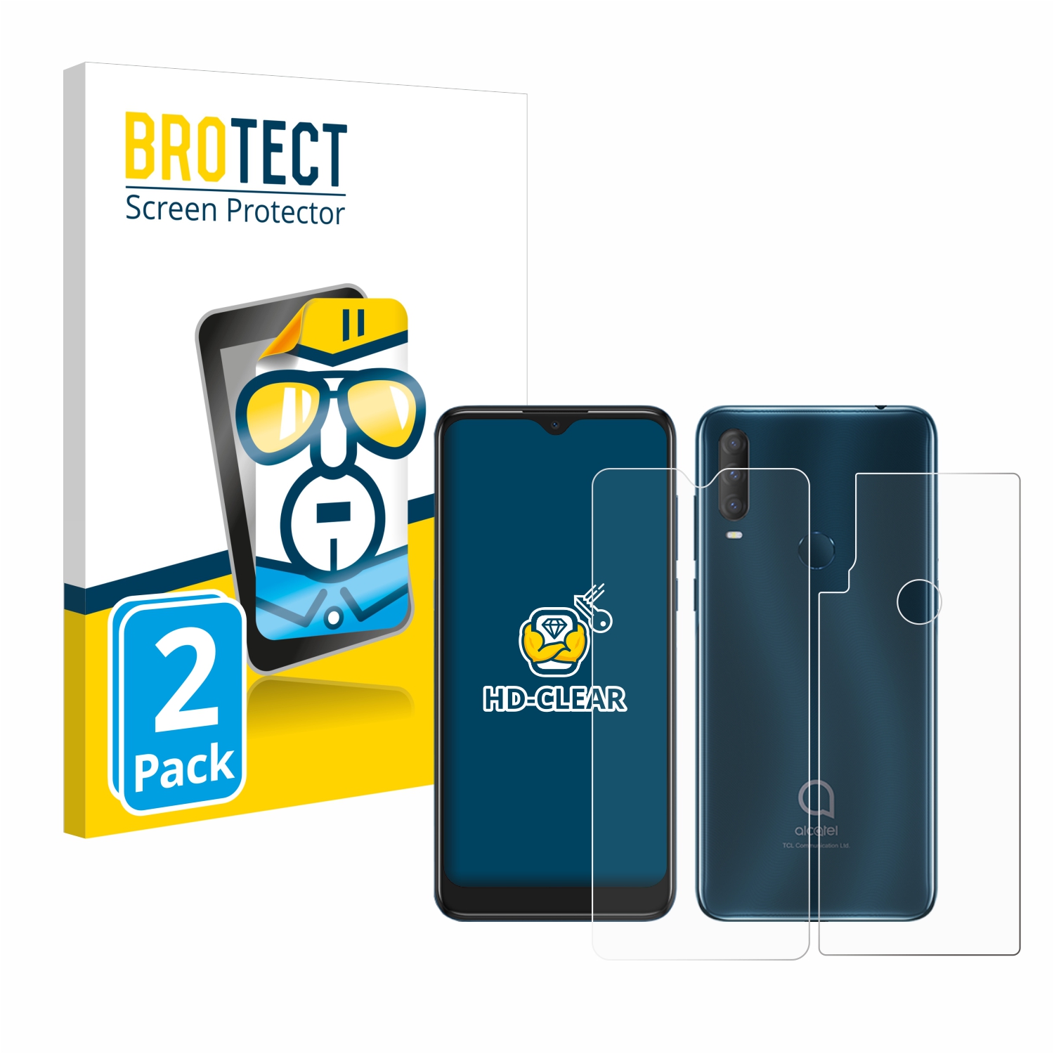 2x BROTECT Displayschutz-Folie pro Alcatel 1S 2020 (displej+zadní strana)