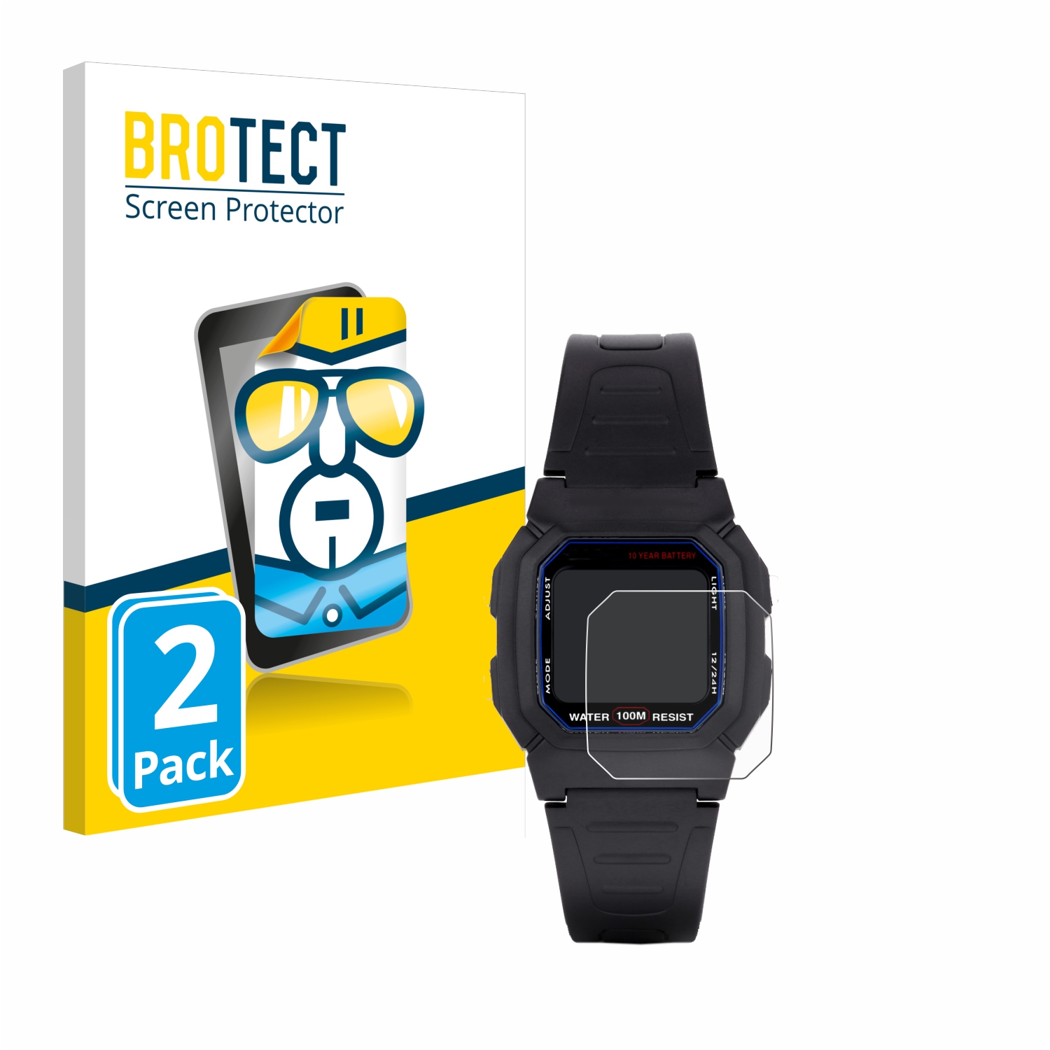 2x BROTECT Displayschutz-Folie pro Casio W-800H-1AVES
