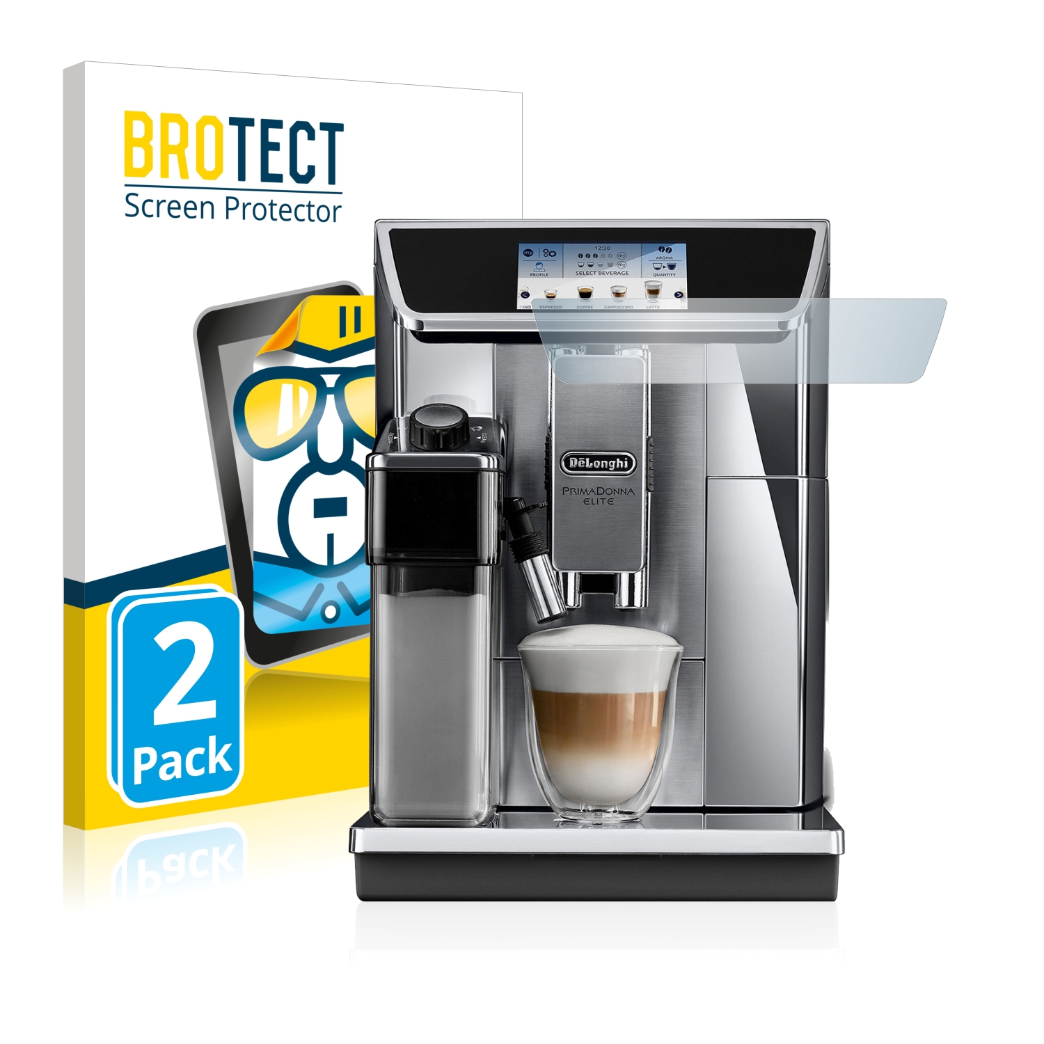 2x BROTECT Displayschutz-Folie pro DeLonghi PrimaDonna Elite Experience ECAM656.85.MS