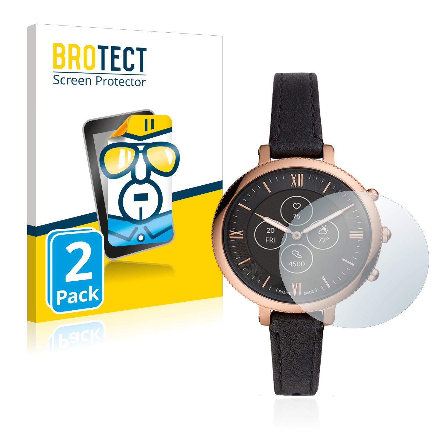 2x BROTECT Displayschutz-Folie pro Fossil Monroe Hybrid HR